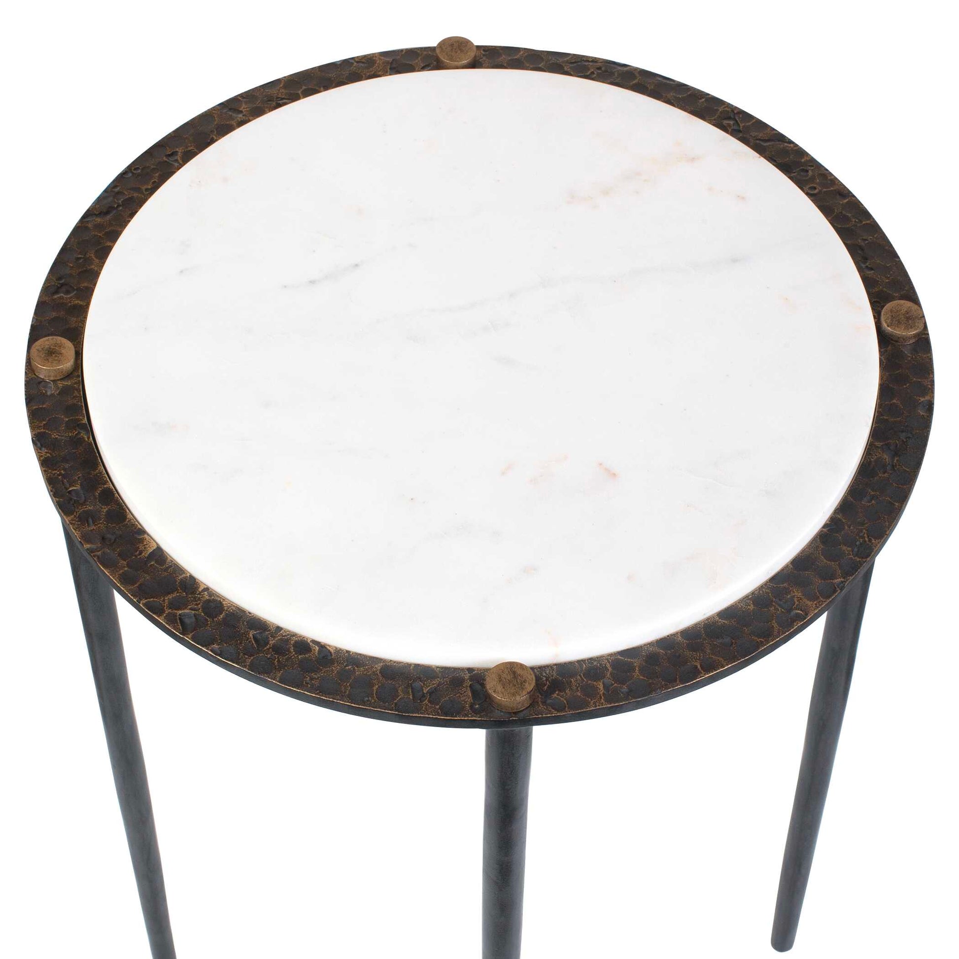 Uttermost Wren Round White Marble Accent Table