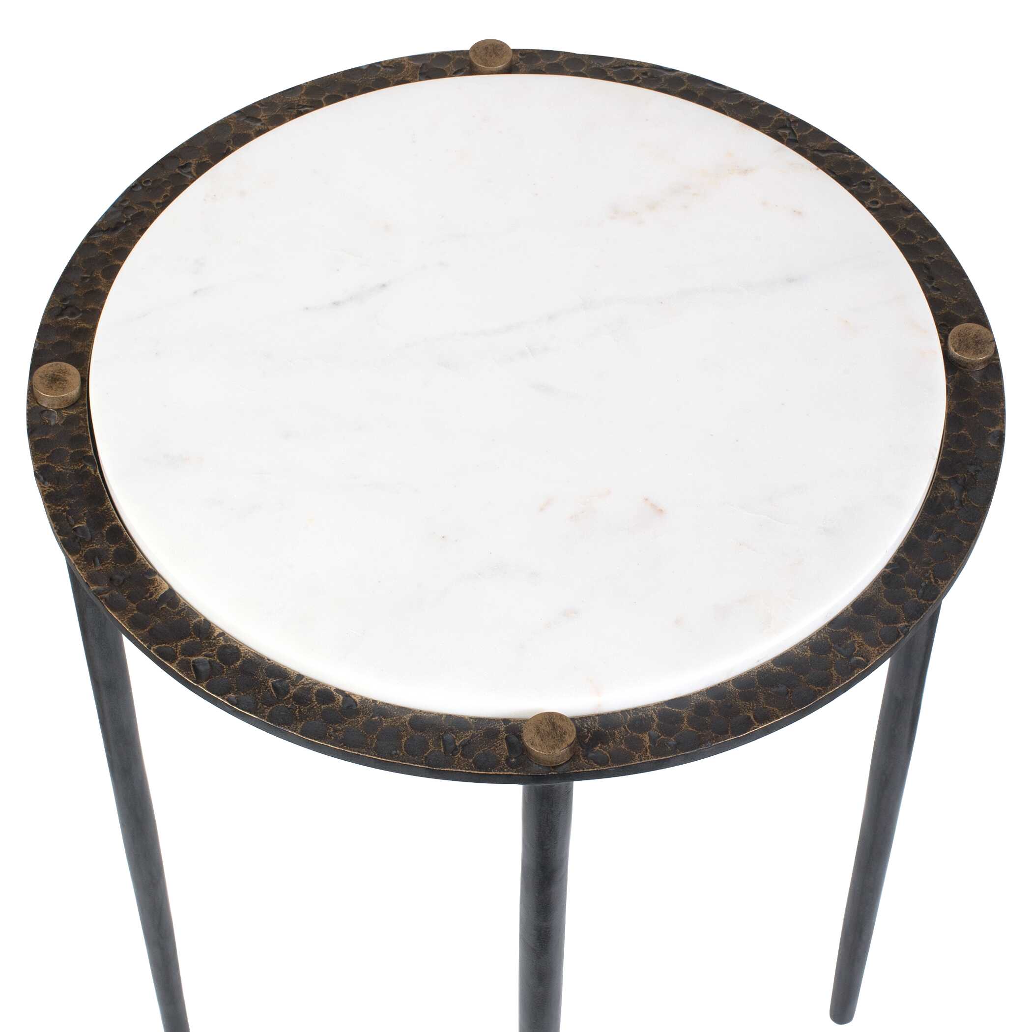 Uttermost Wren Round White Marble Accent Table