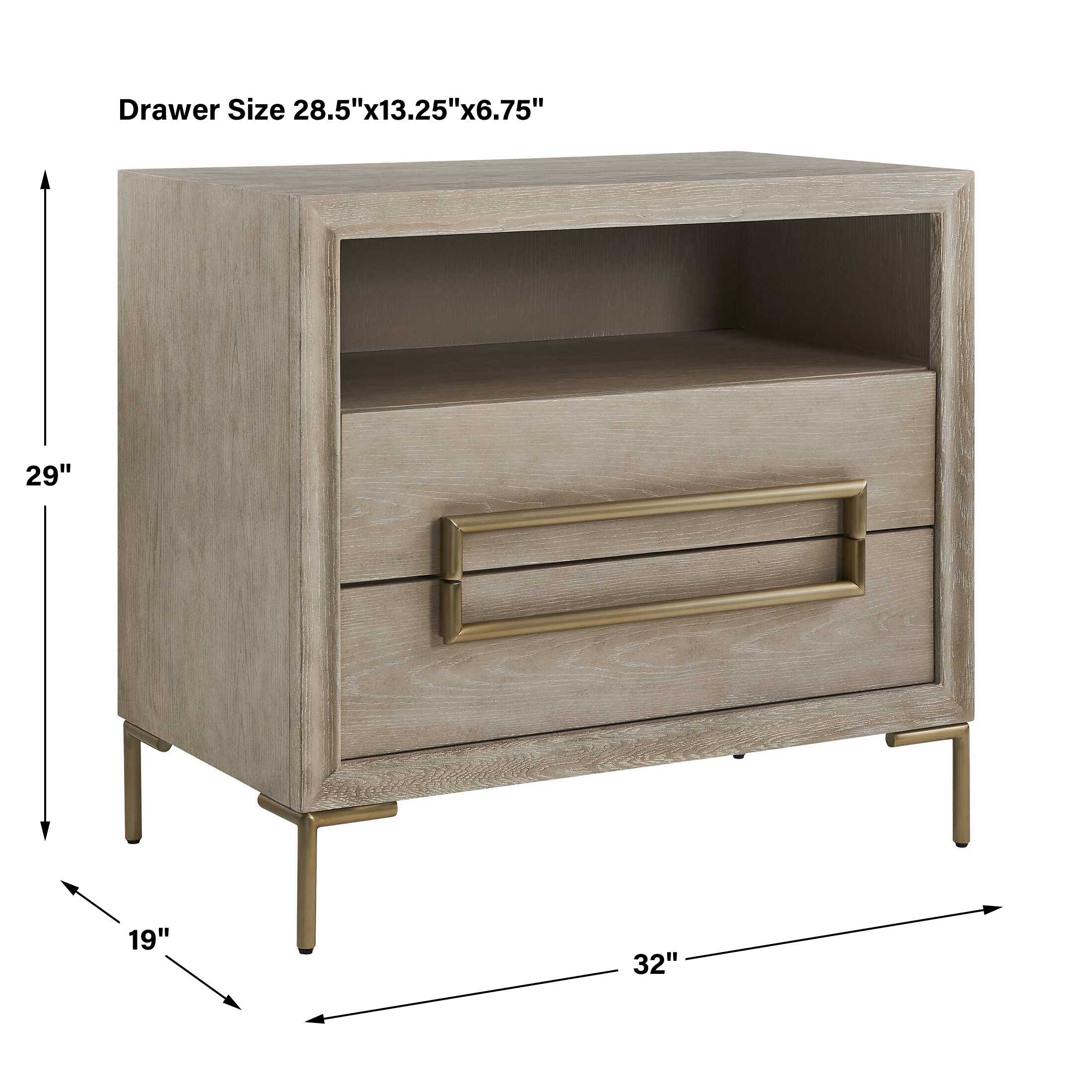 Uttermost Alessia Modern Light Oak Side Table