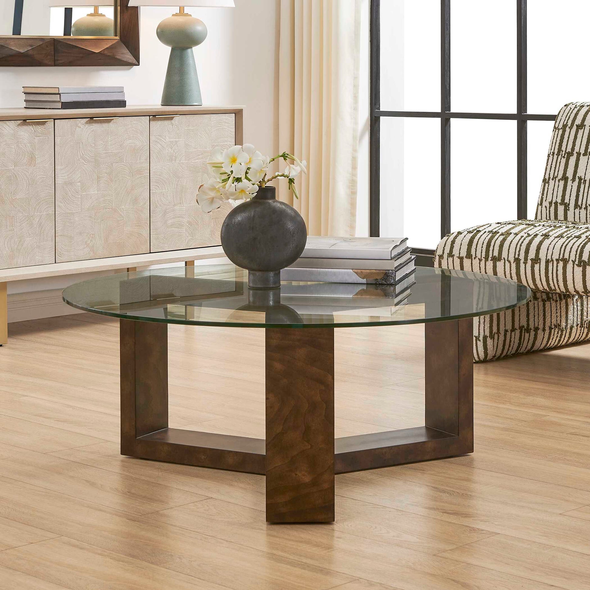Uttermost Ignis Round Glass Coffee Table