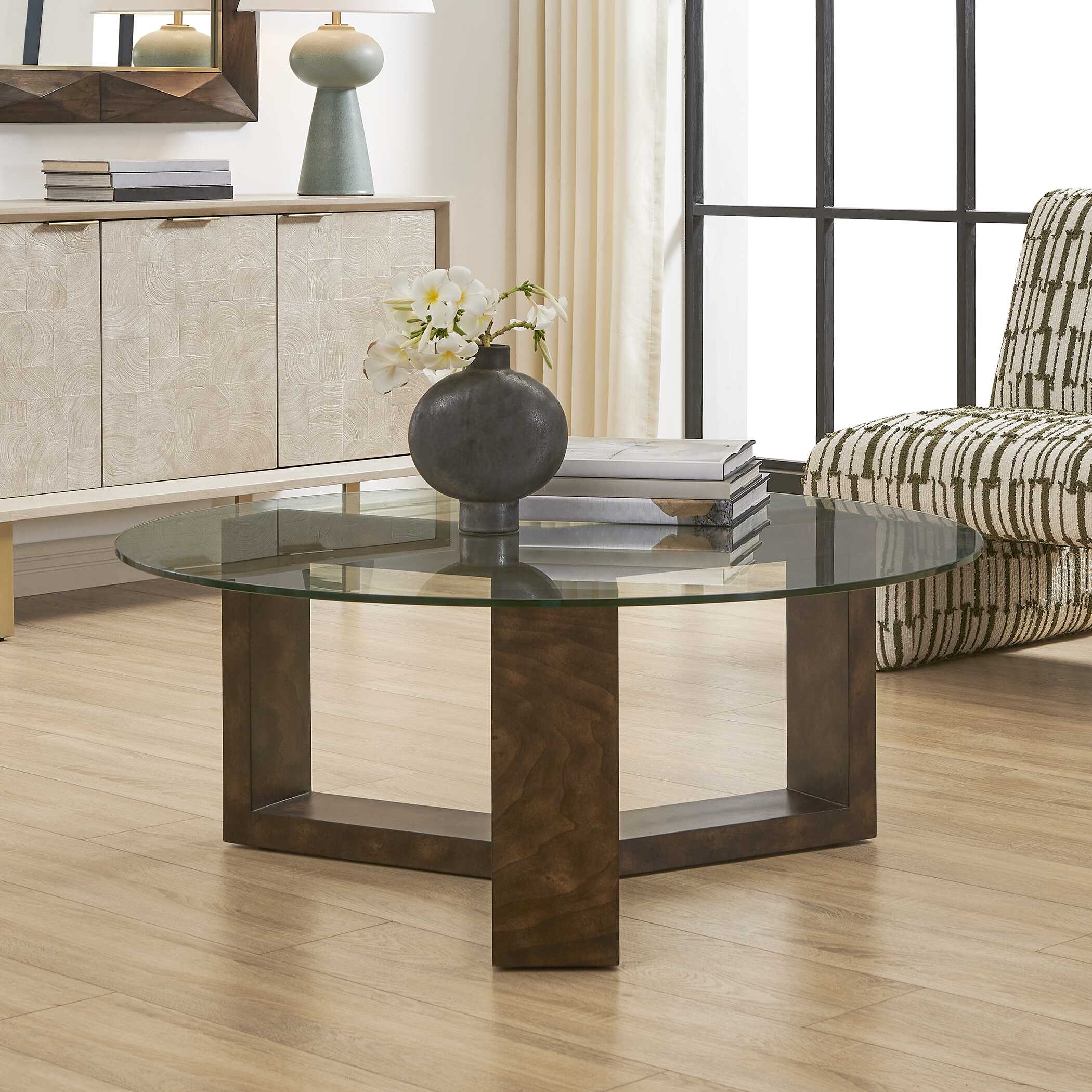 Uttermost Ignis Round Glass Coffee Table
