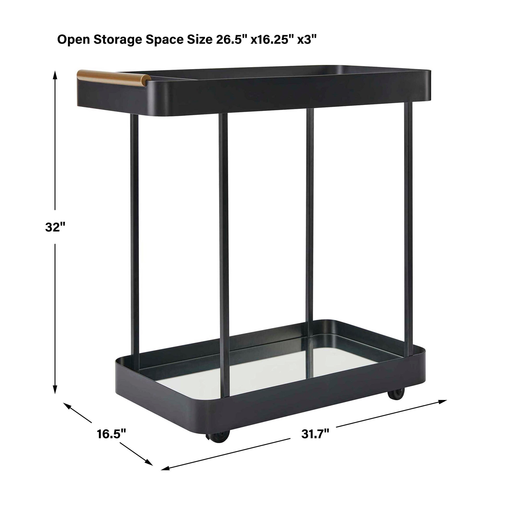 Uttermost Vesper Black Iron Bar Cart