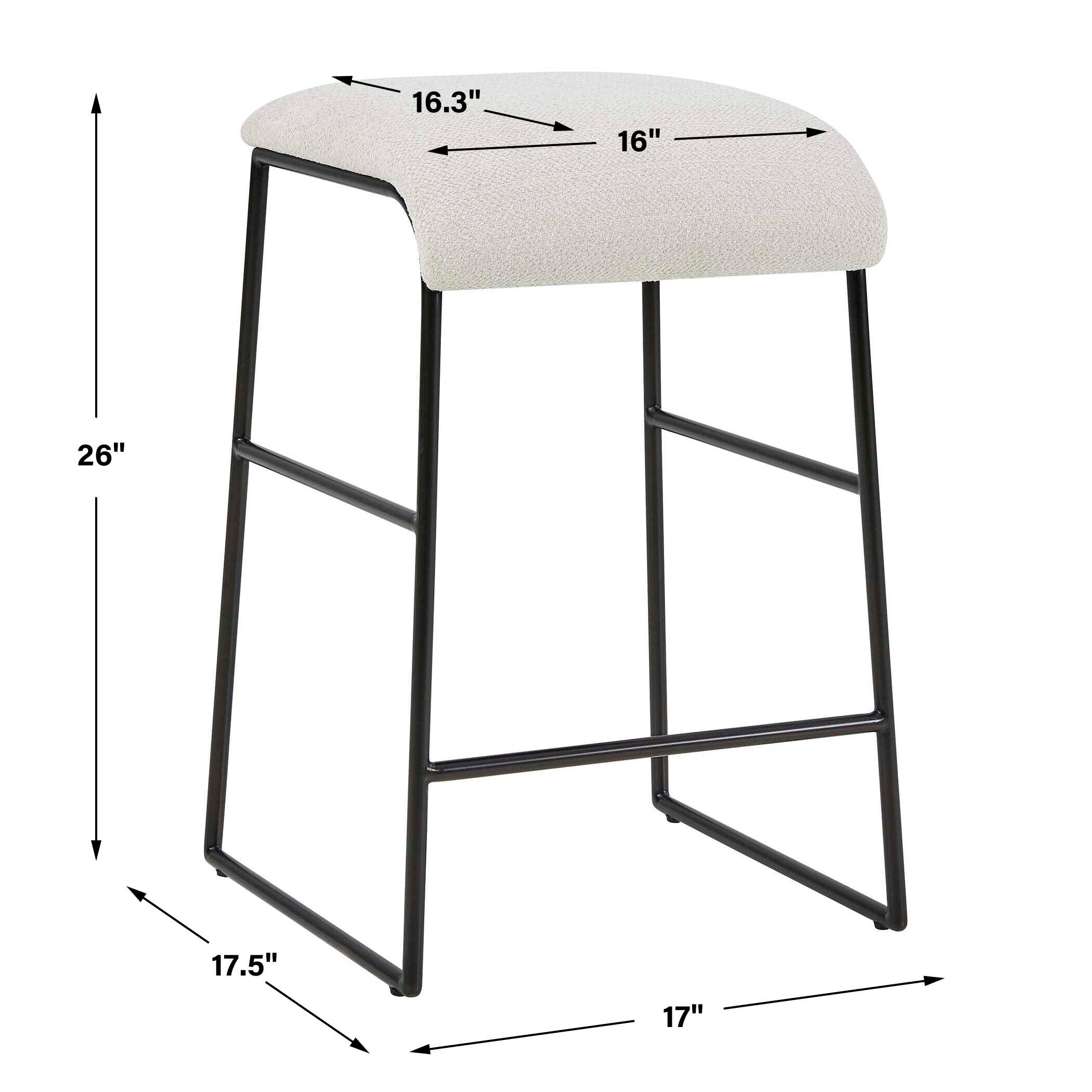 Uttermost Arcane Ecru Counter Stool