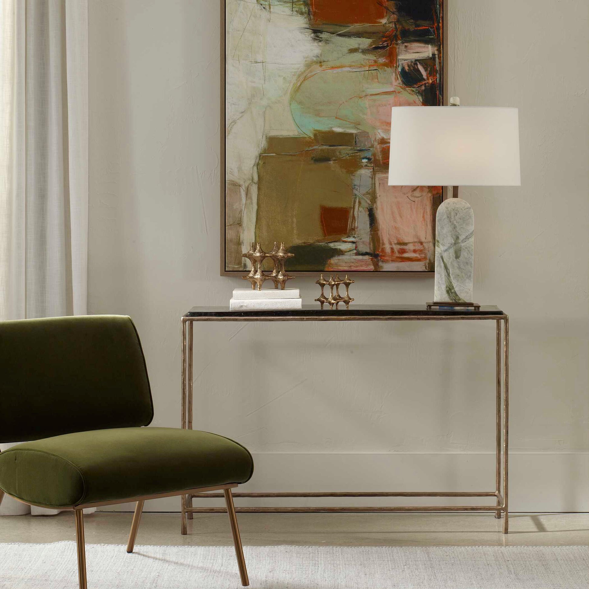Uttermost Ovard Minimalist Metal Console Table