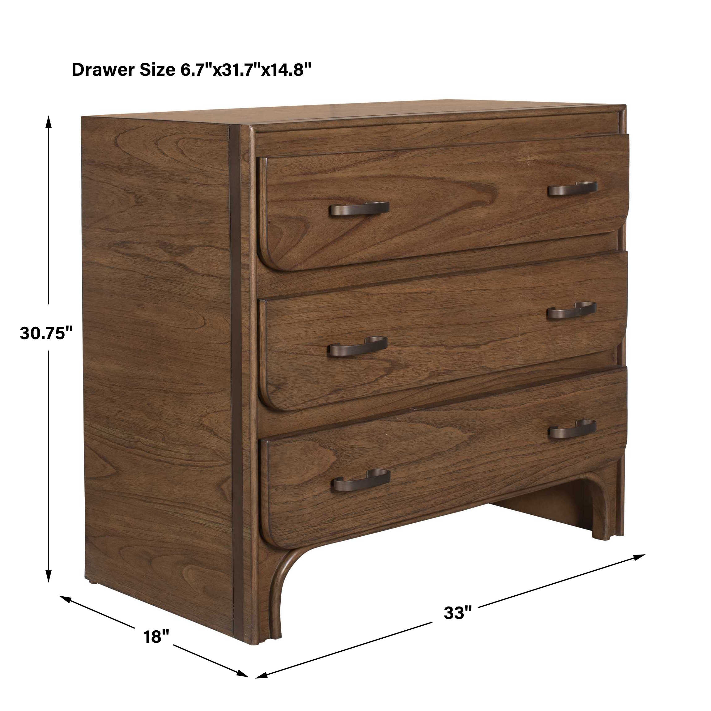 Uttermost McKagan 3 Drawer Mindi Wood Chest