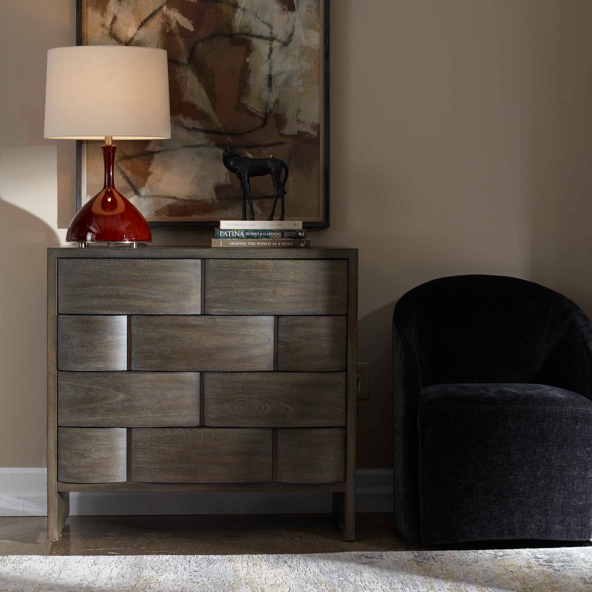 Uttermost Lydon 4 Drawer Brown Finish Chest