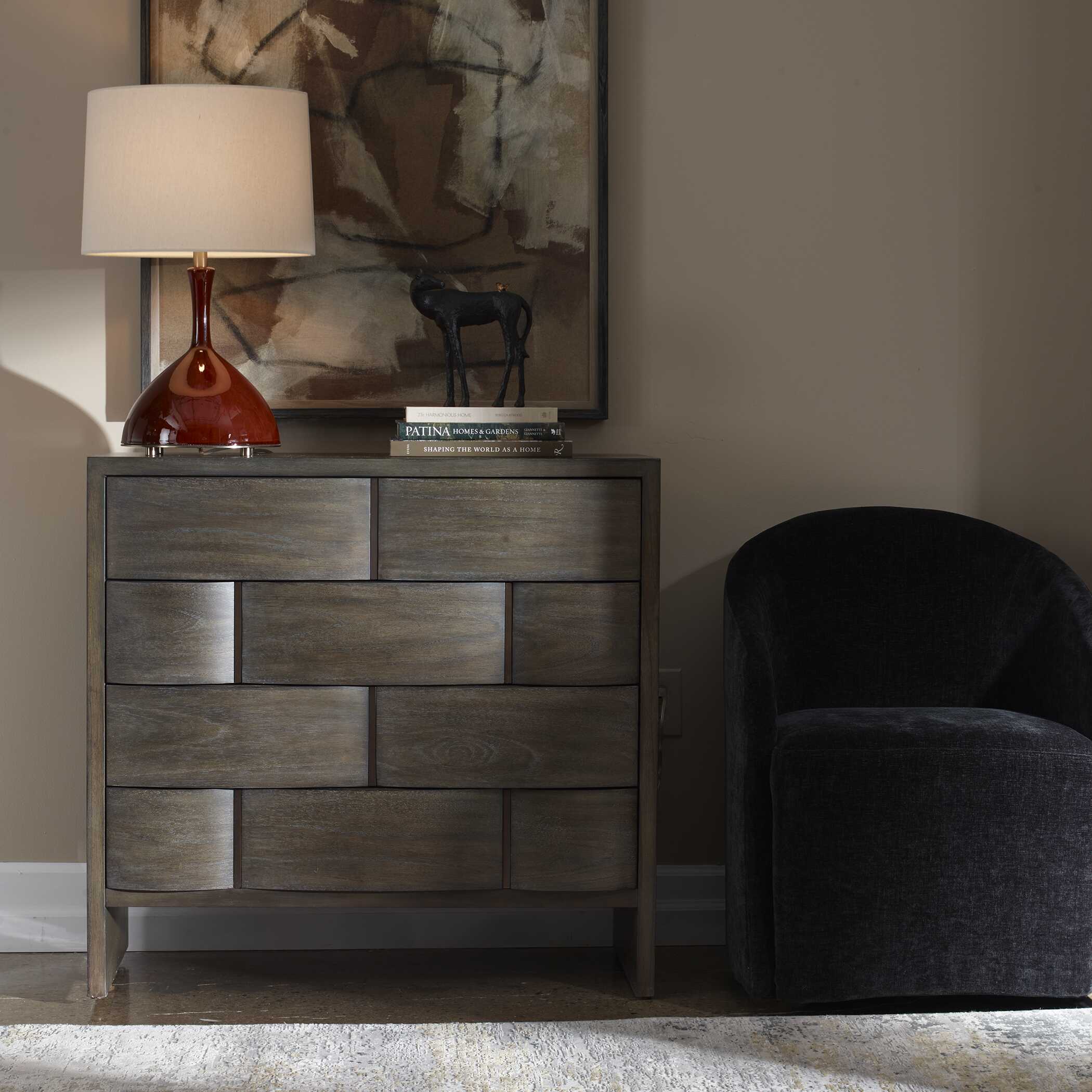 Uttermost Lydon 4 Drawer Brown Finish Chest