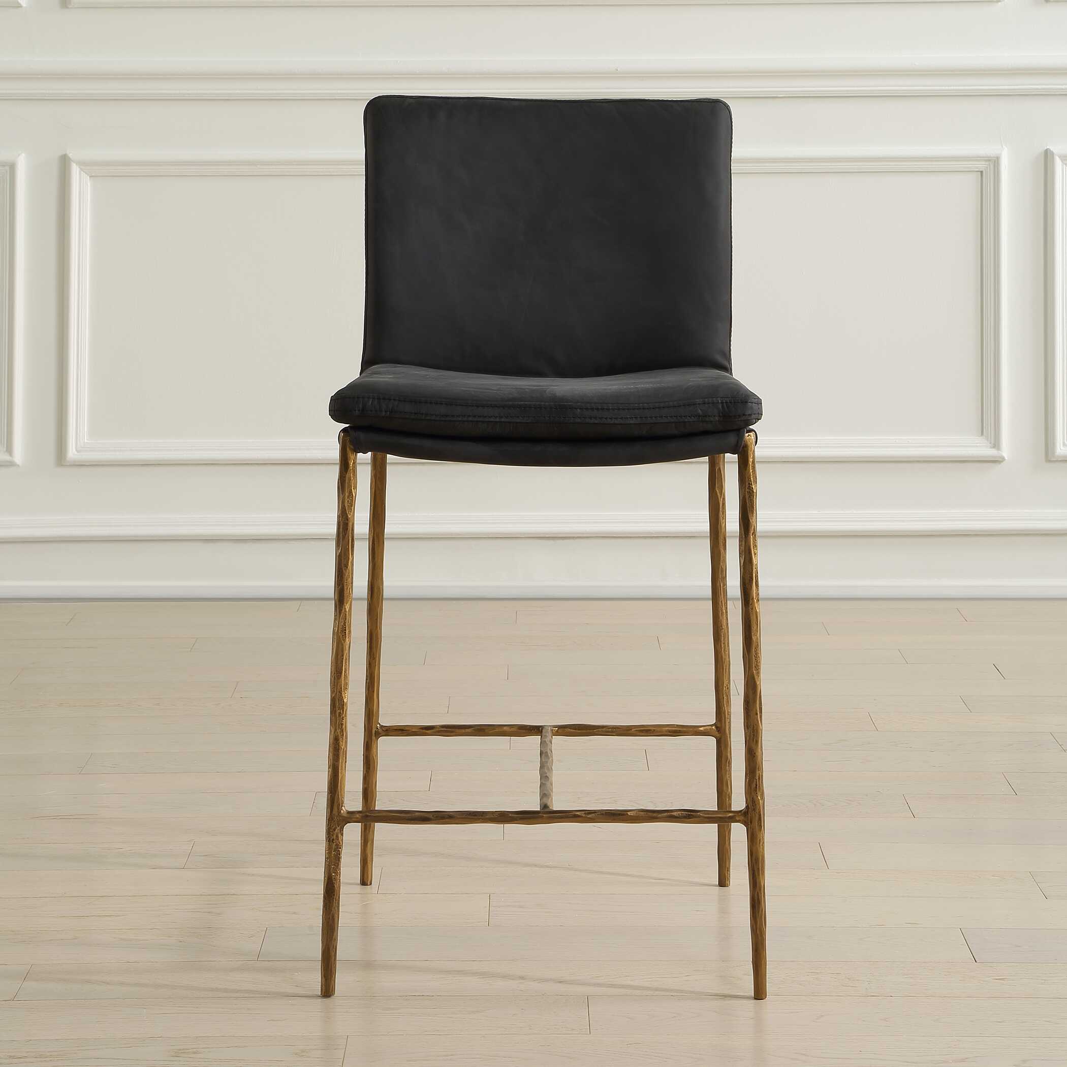 Uttermost Ascend Charcoal Counter Stool