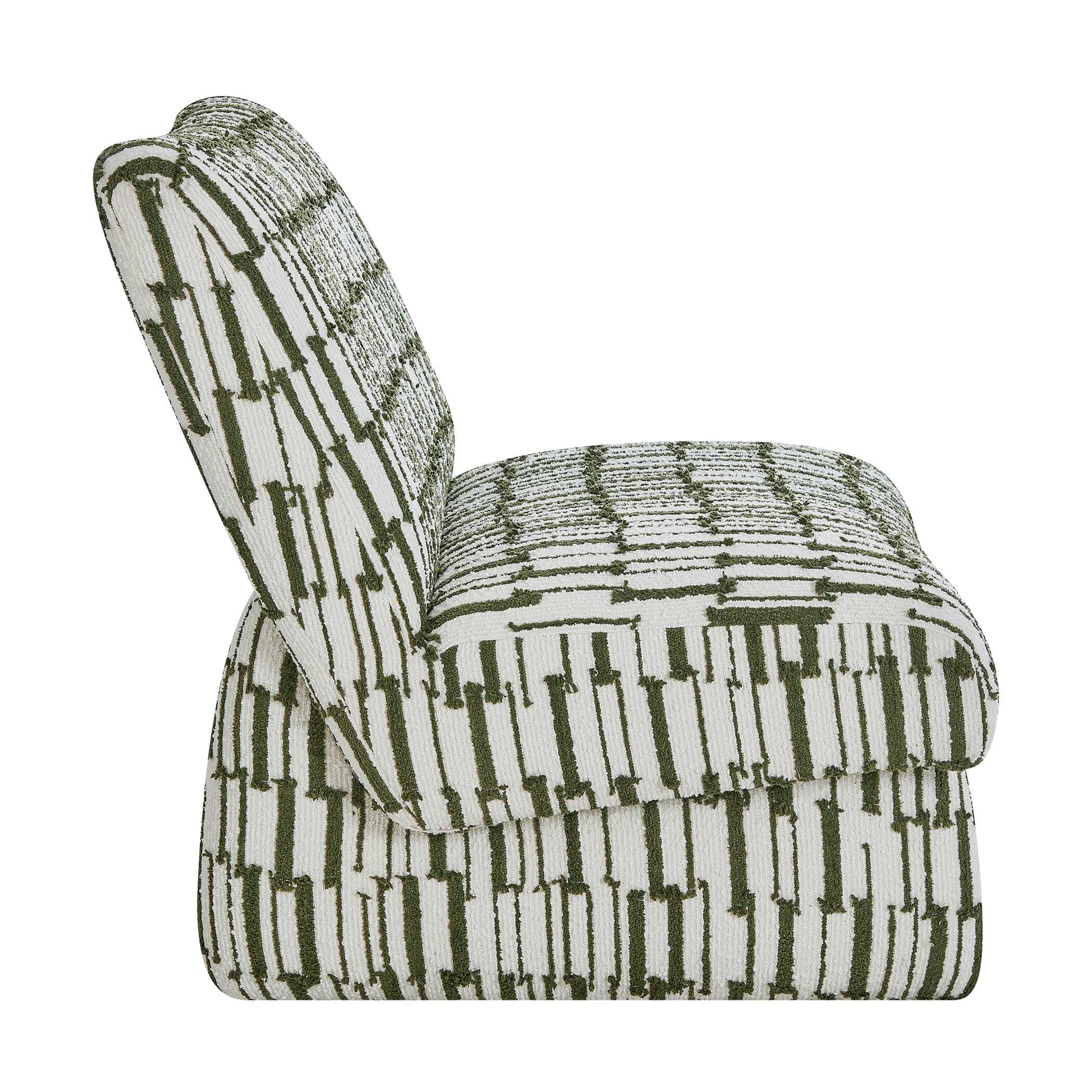 Uttermost Willa Green White Accent Chair