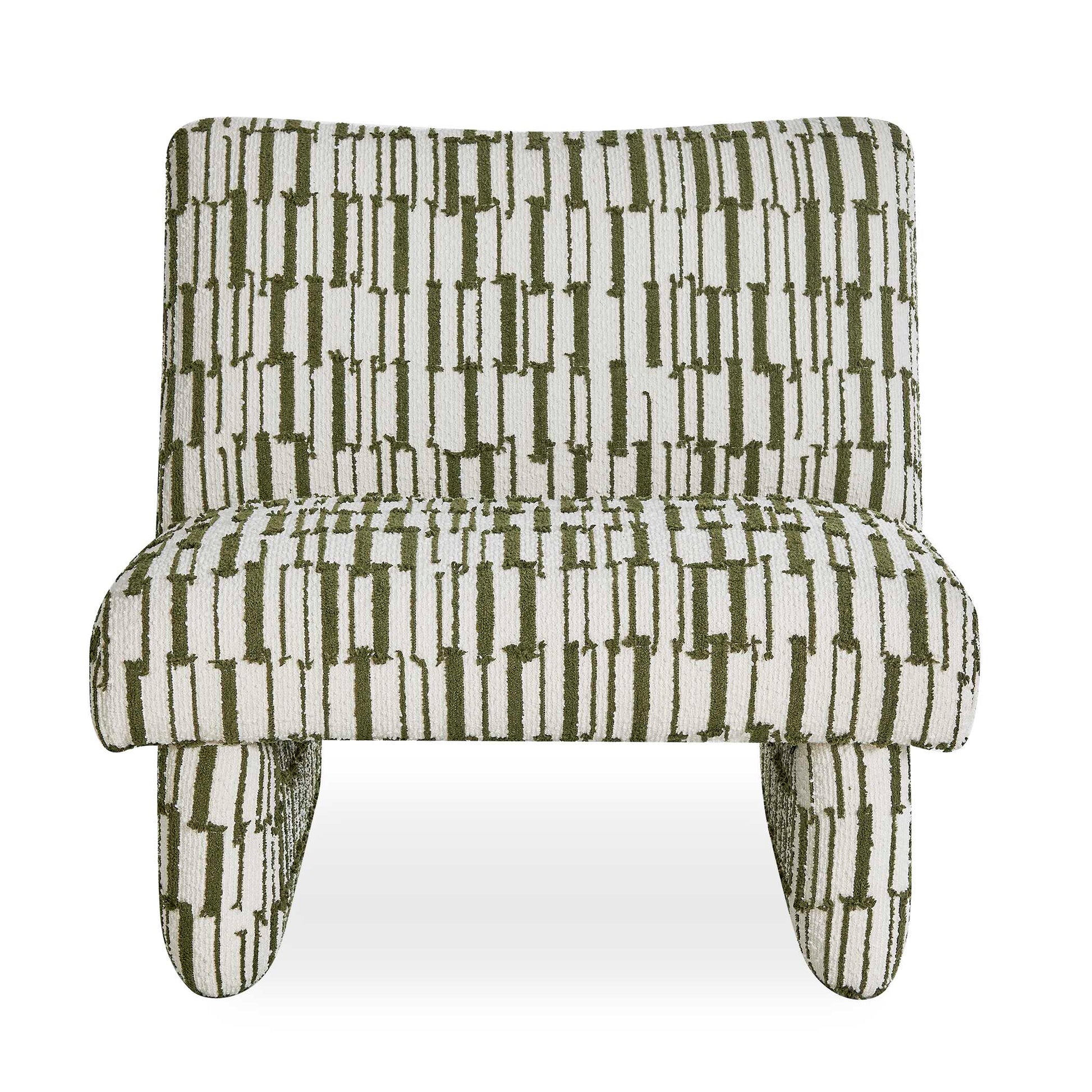 Uttermost Willa Green White Accent Chair