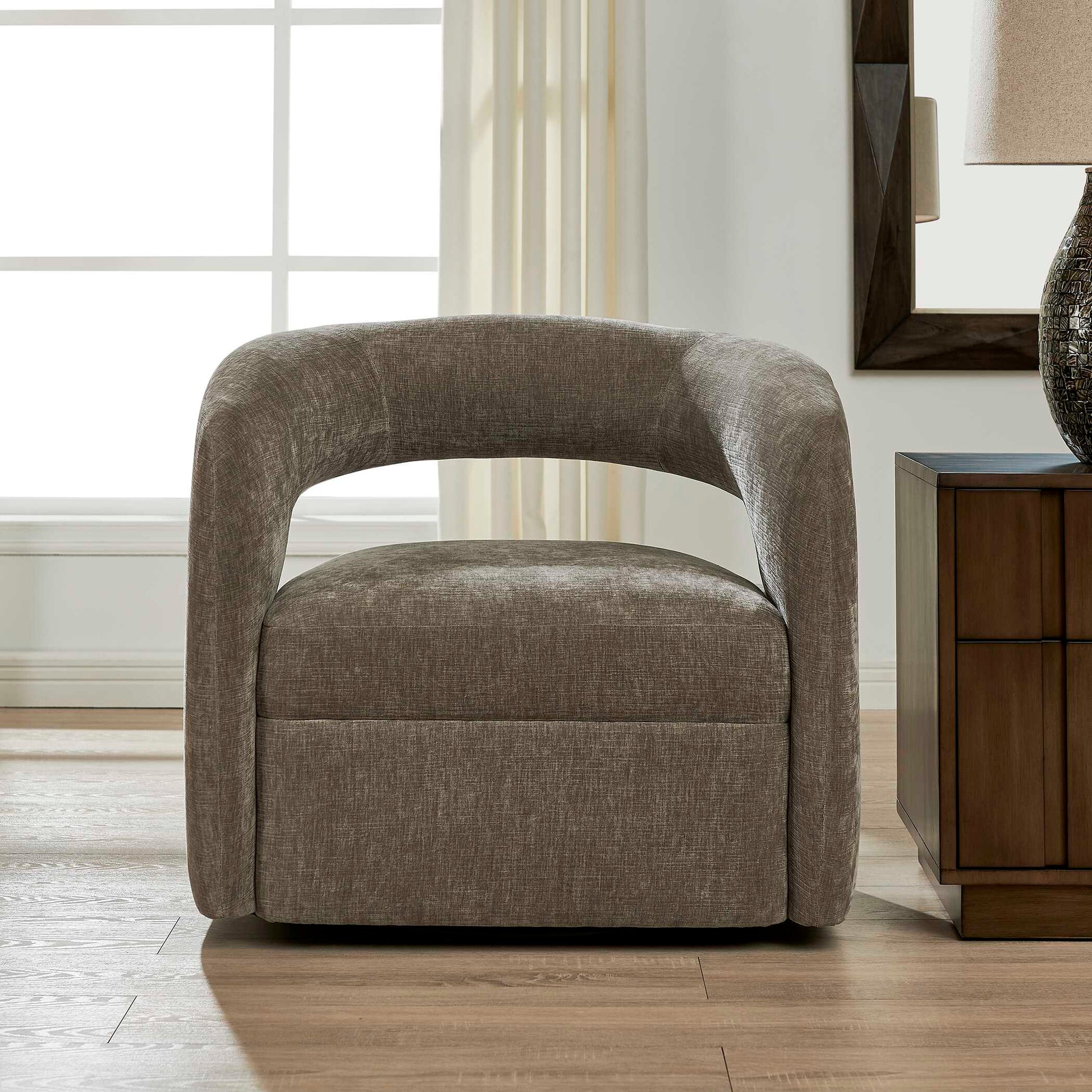 Uttermost Breis Swivel Barrel Chair