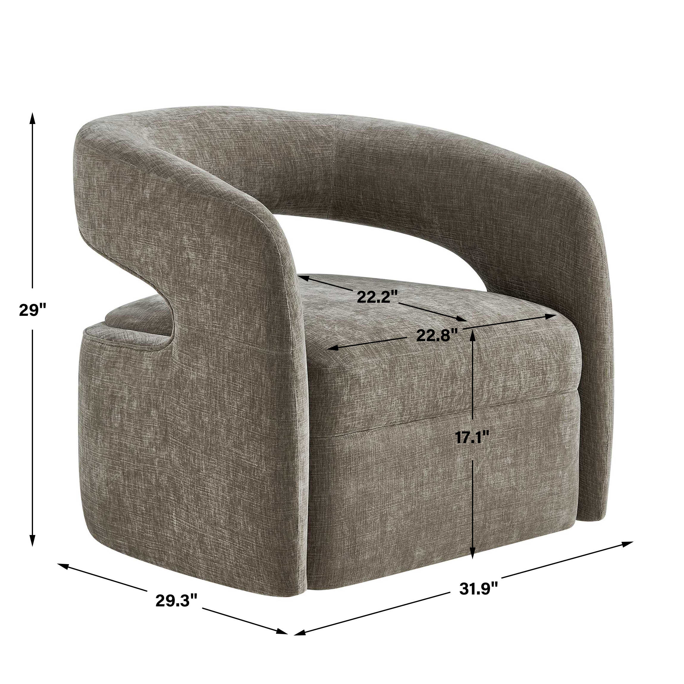 Uttermost Breis Swivel Barrel Chair
