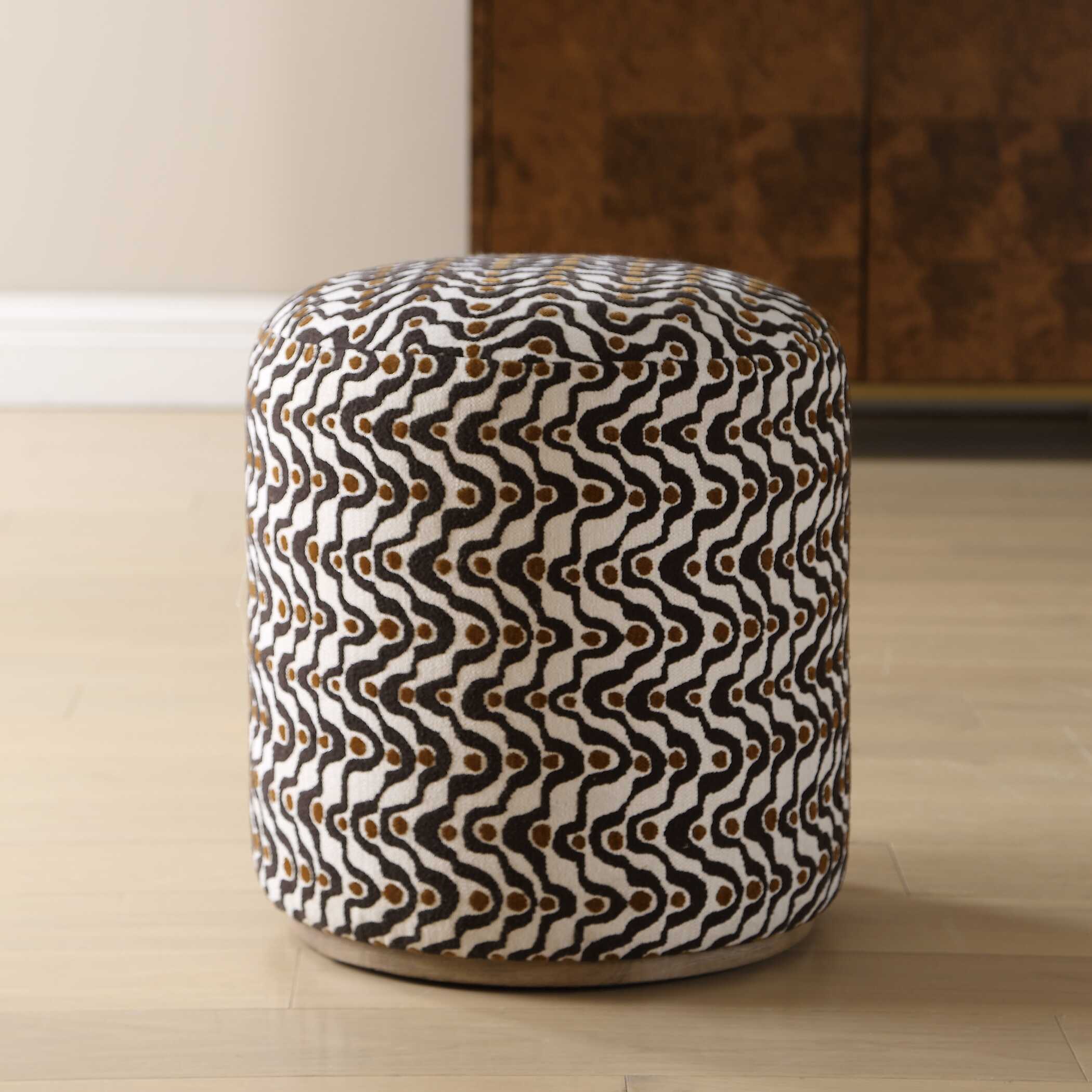 Uttermost Cas Plush Espresso Ottoman