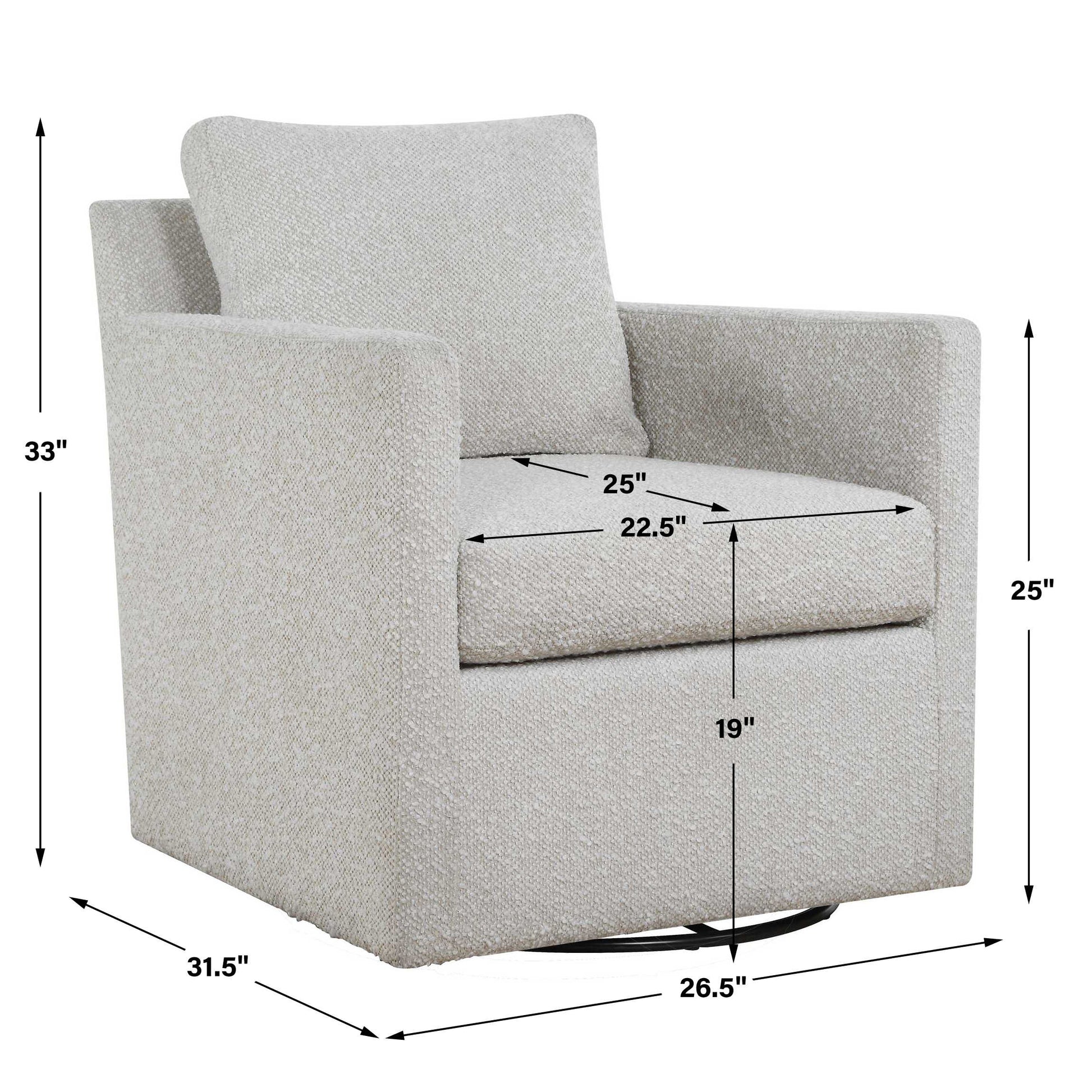 Uttermost Tisdell Cream Swivel/Glider Chair