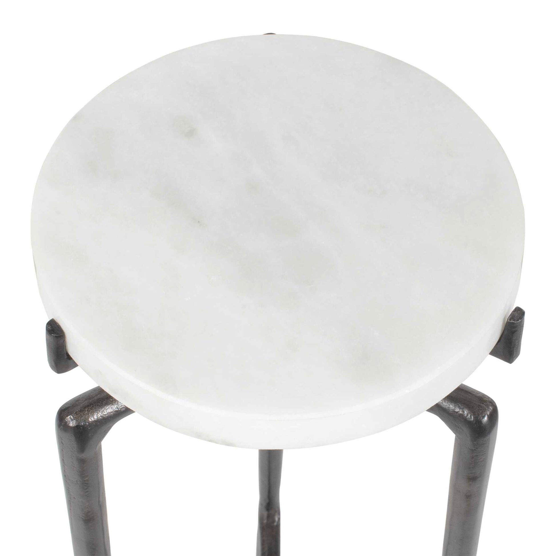 Uttermost Tobias White Marble Slab Drink Table