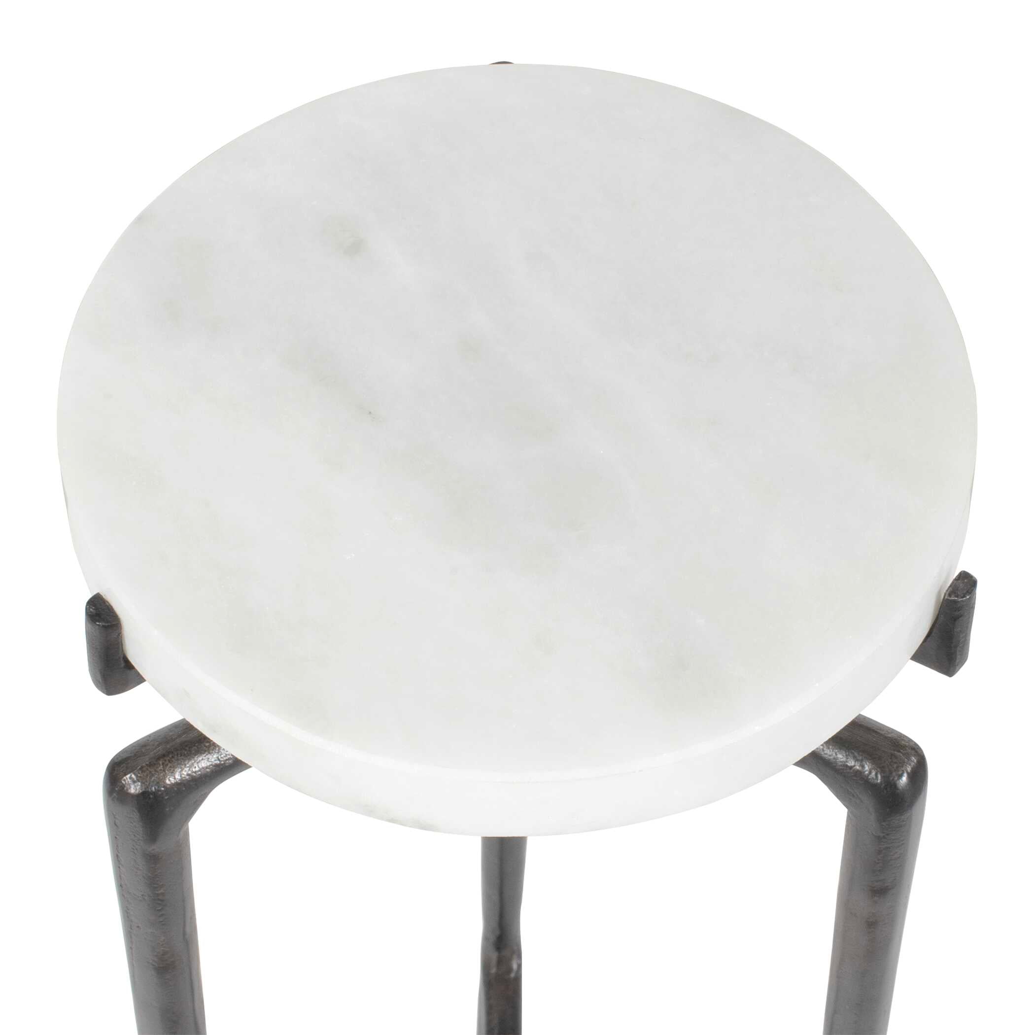 Uttermost Tobias White Marble Slab Drink Table