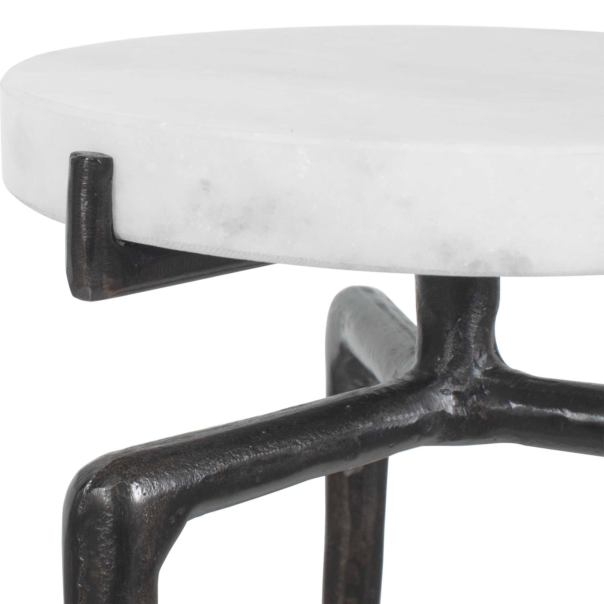 Uttermost Tobias White Marble Slab Drink Table