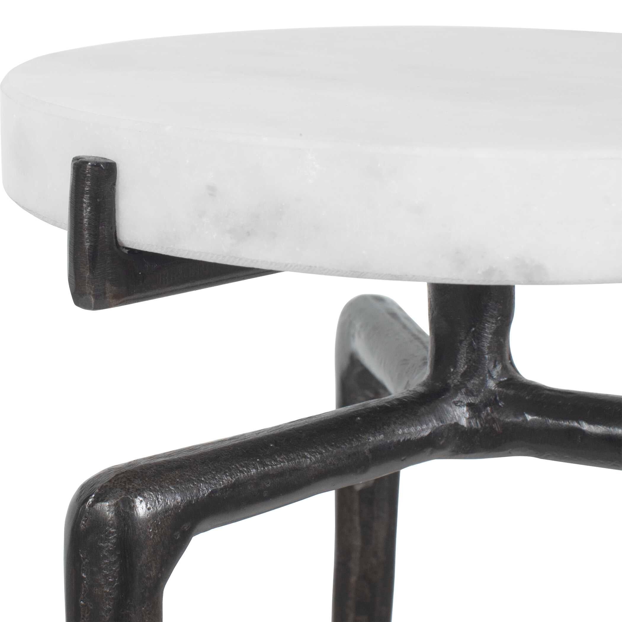 Uttermost Tobias White Marble Slab Drink Table