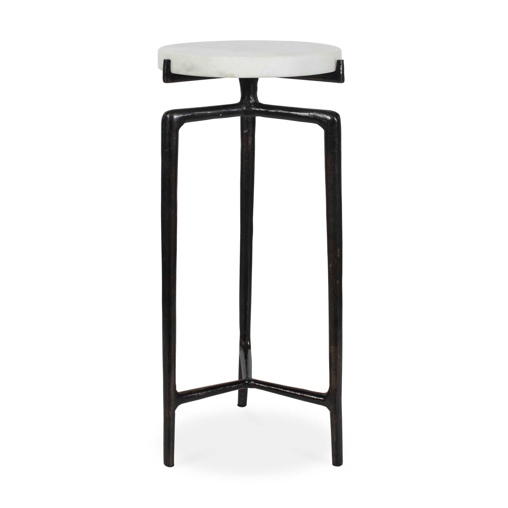 Uttermost Tobias White Marble Slab Drink Table
