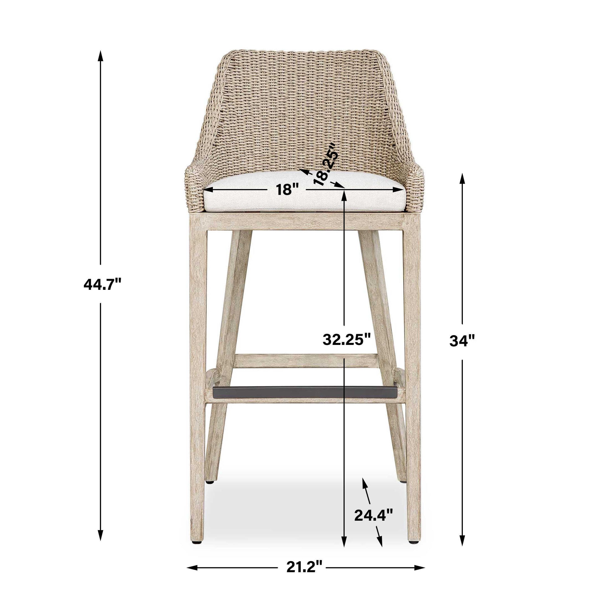 Uttermost Paloma Outdoor Wicker Bar Stool