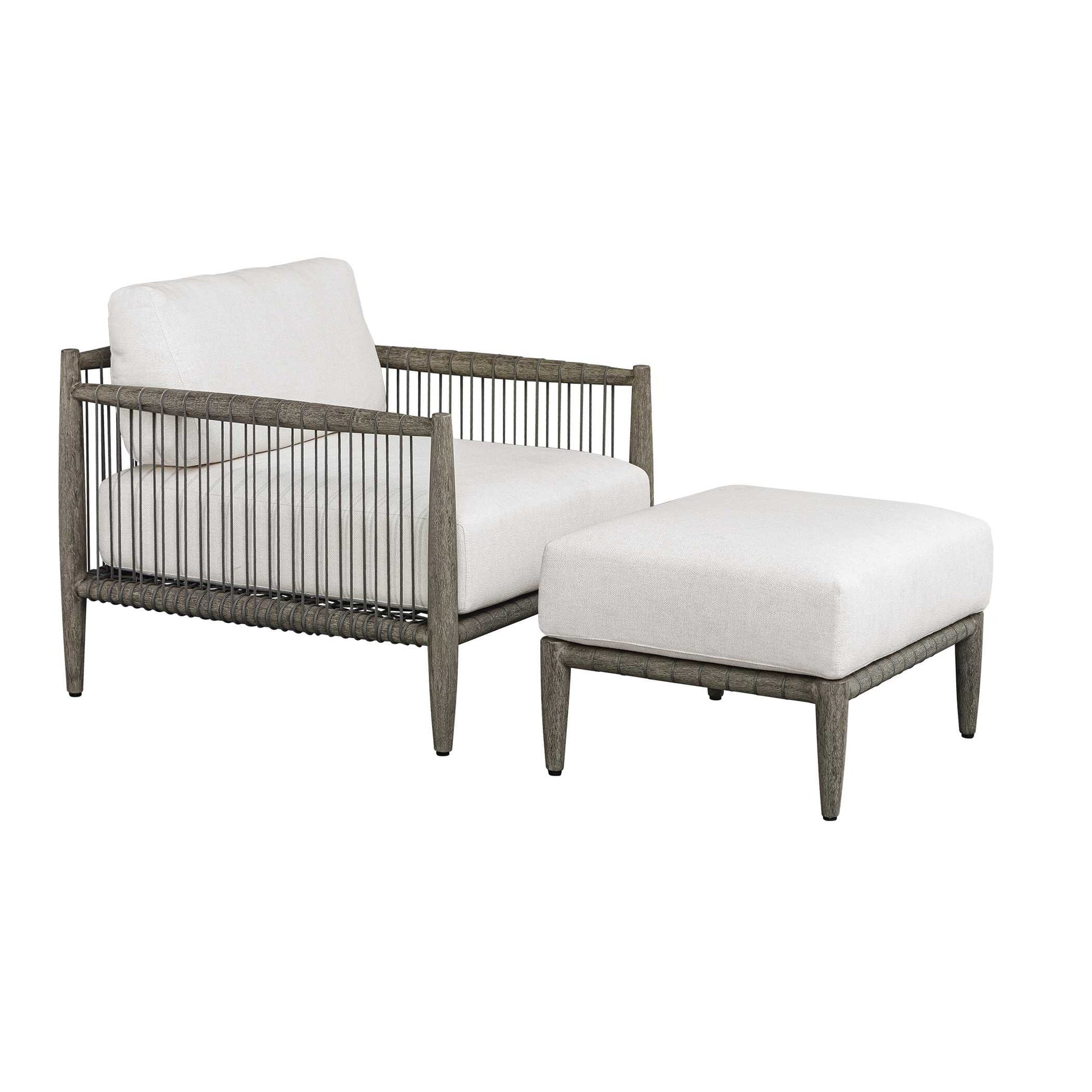 Uttermost Borneo White Cushion Outdoor Ottoman