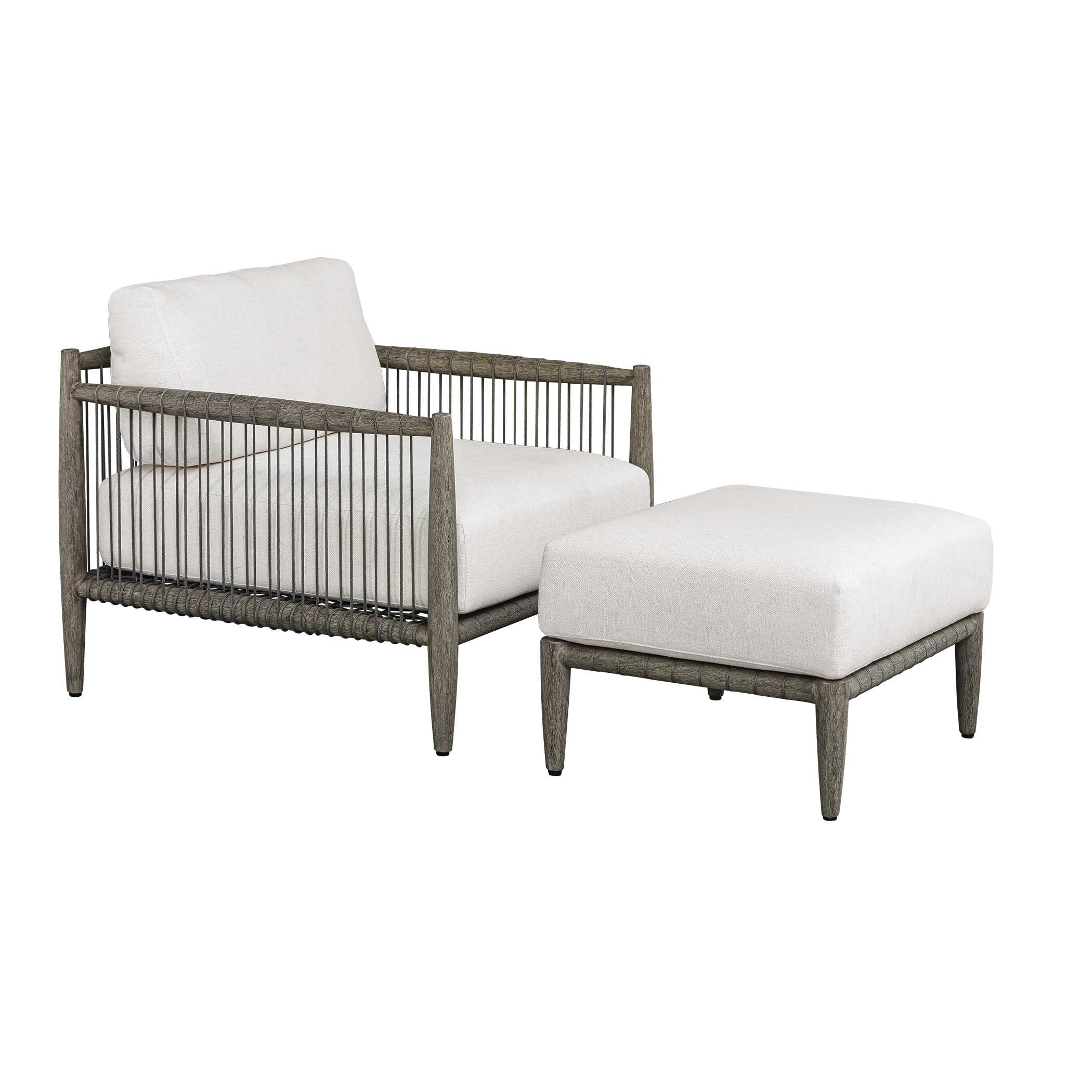 Uttermost Borneo White Cushion Outdoor Ottoman