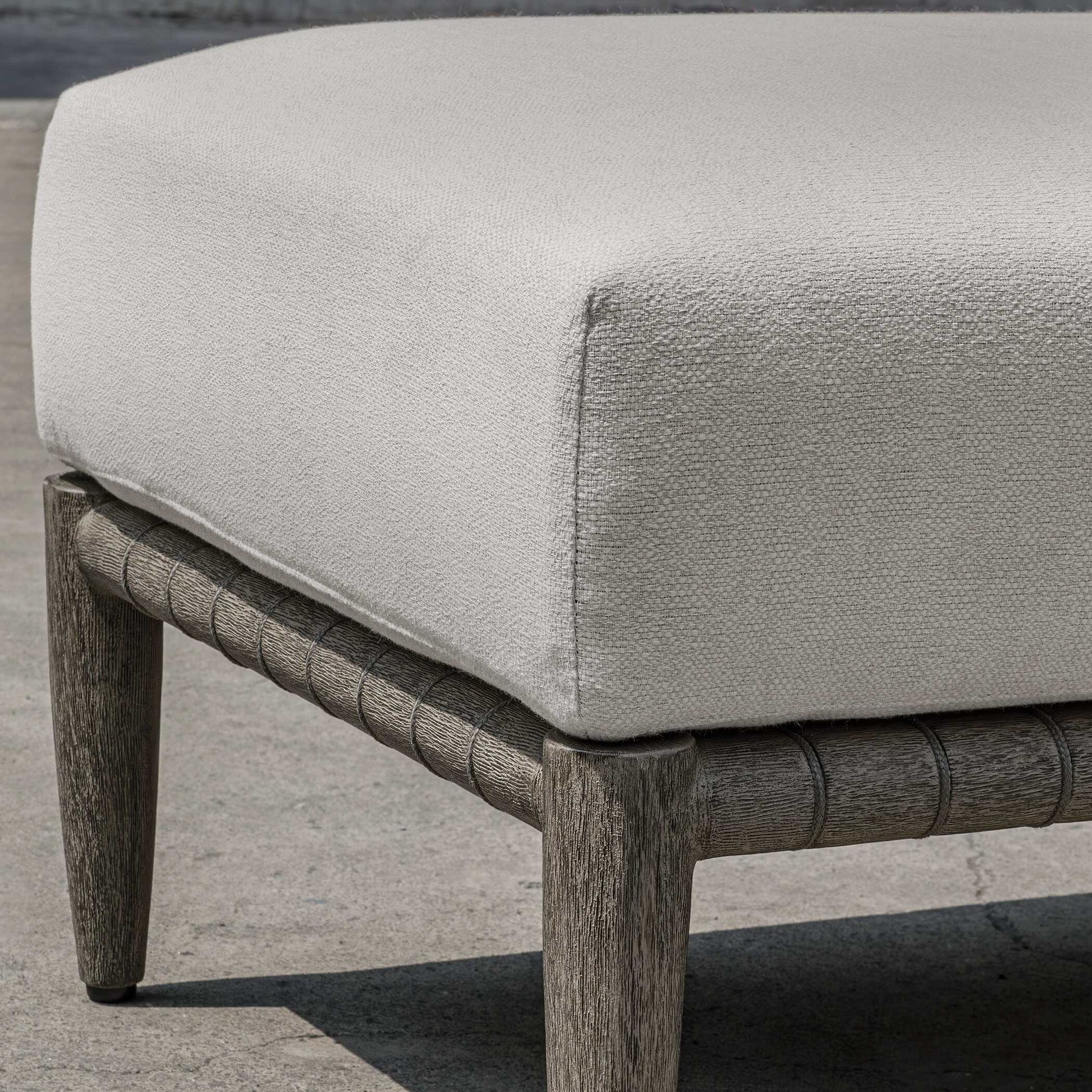 Uttermost Borneo White Cushion Outdoor Ottoman