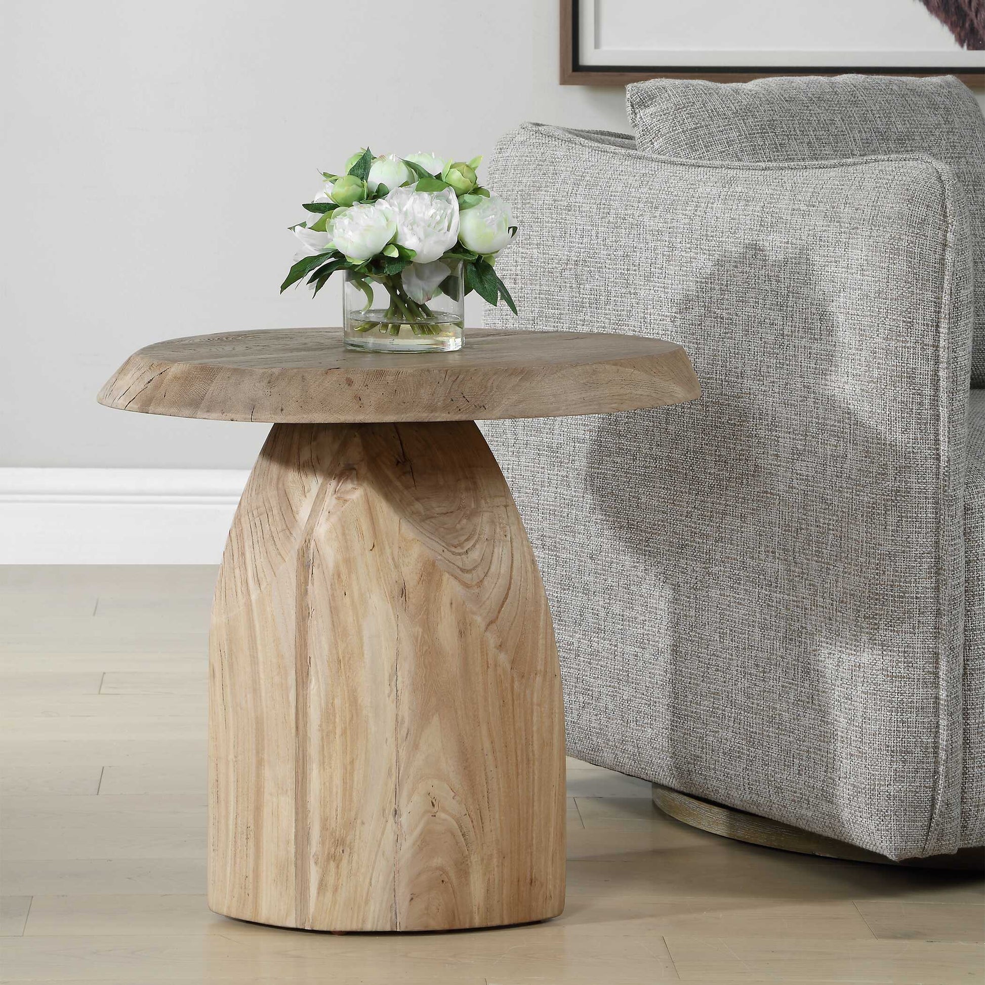 Uttermost Tiernan Reclaimed Oak Round Side Table