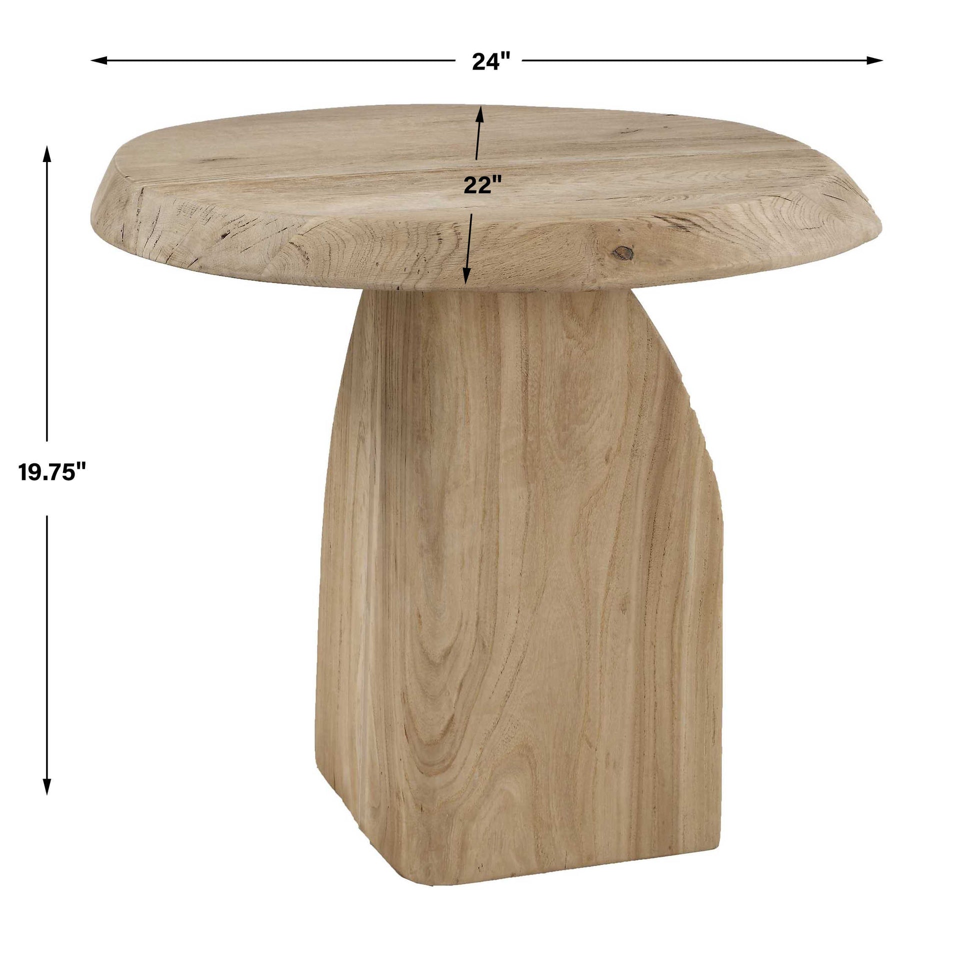 Uttermost Tiernan Reclaimed Oak Round Side Table