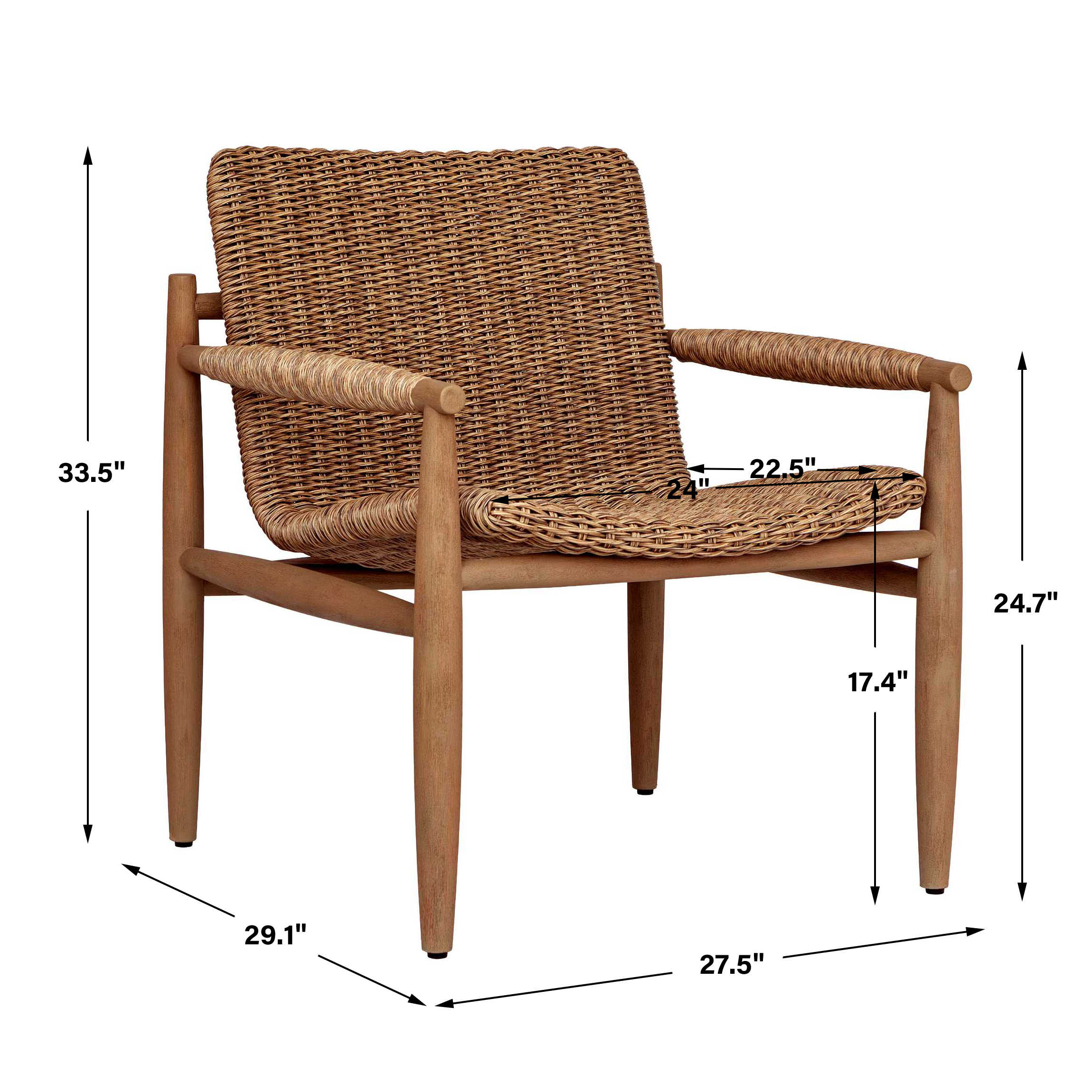 Uttermost Sumba Golden Flax Outdoor Lounge Chair