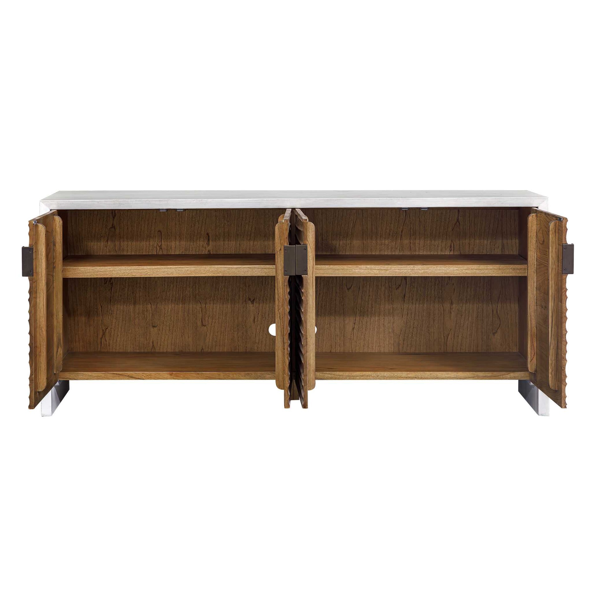 Uttermost Brinson Carved Wood 4 Door Cabinet