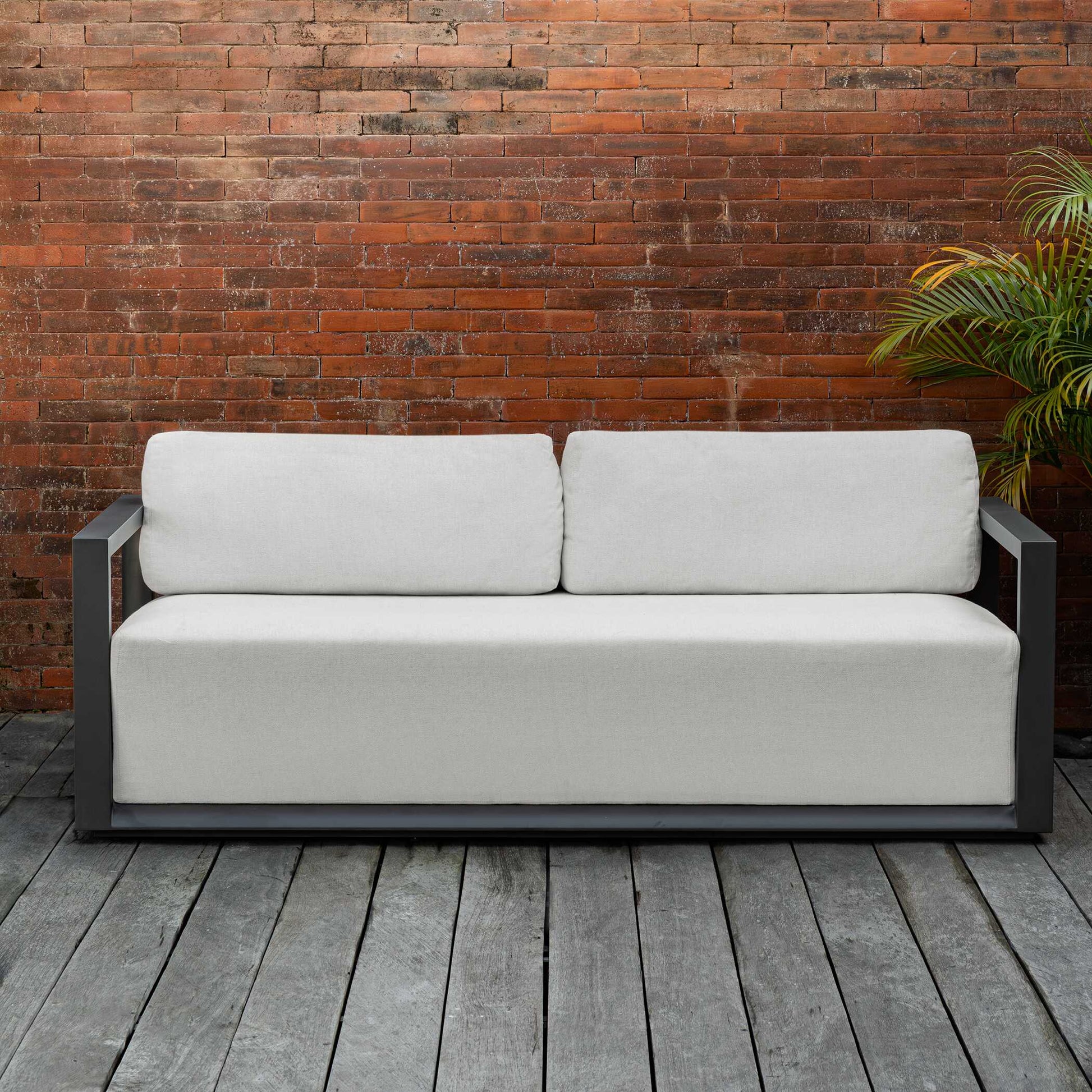 Uttermost Remsen Outdoor Black/Oyster Sofa
