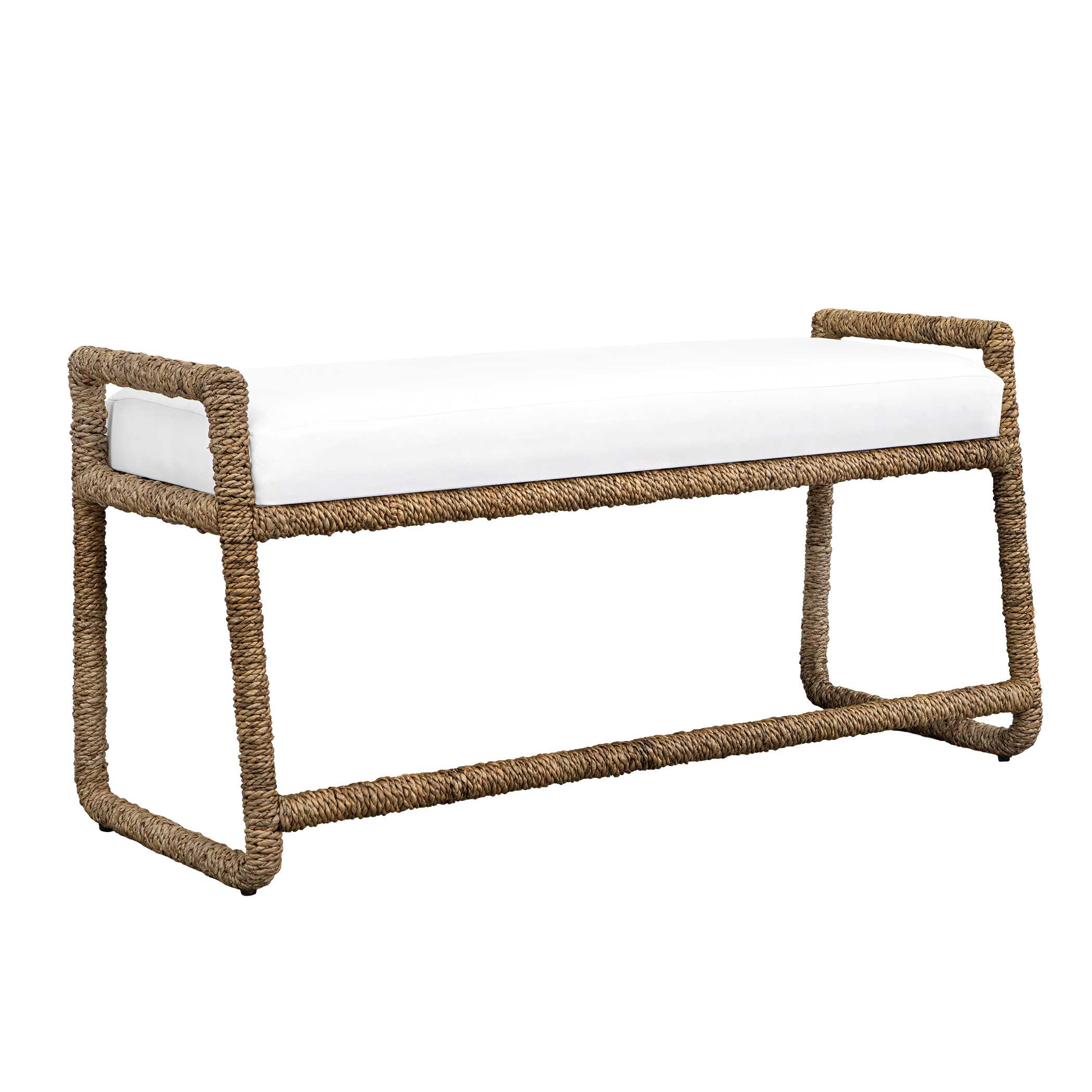 Uttermost Araiza White Fabric Bench