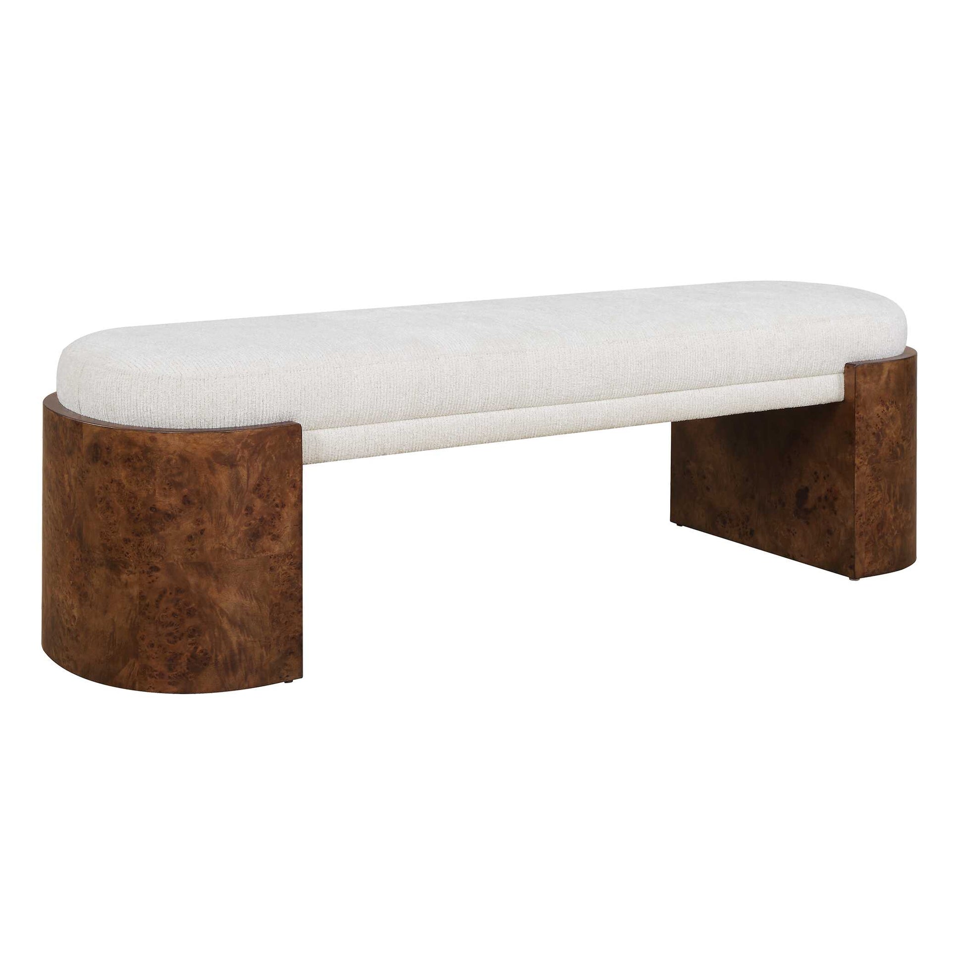 Uttermost Thorian Off-White Bench