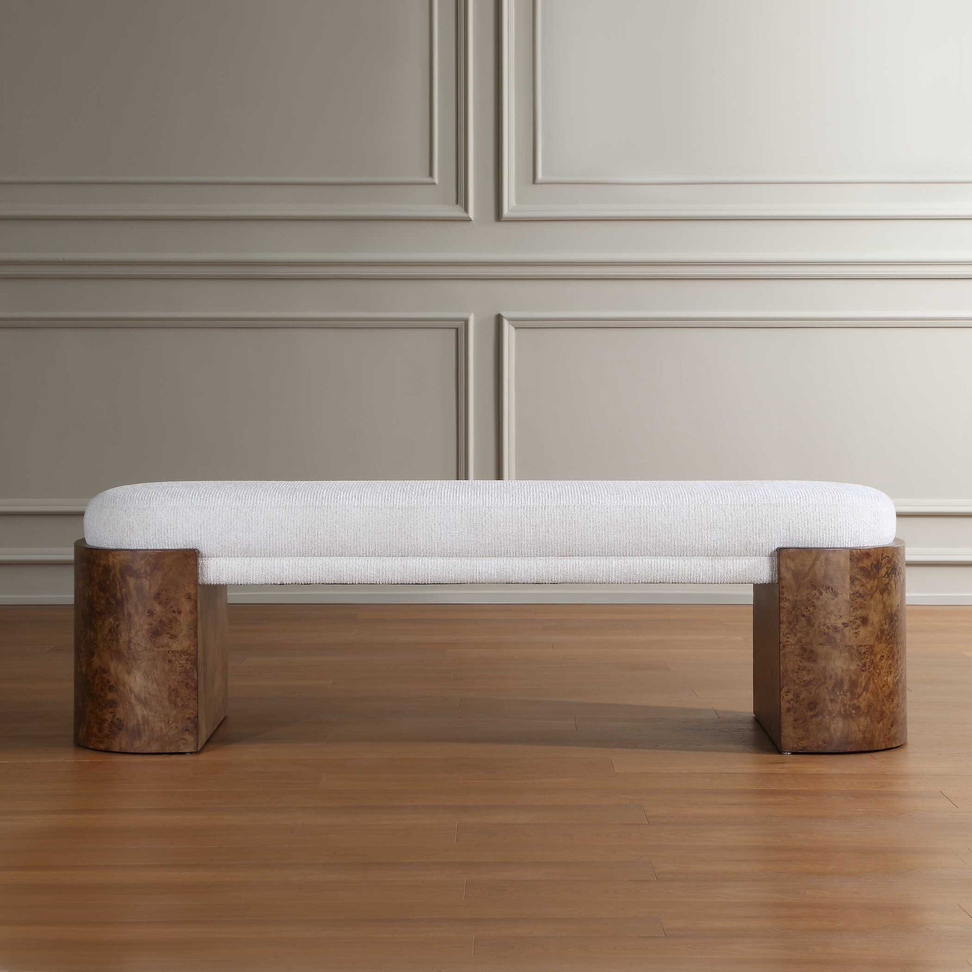 Uttermost Thorian Off-White Bench