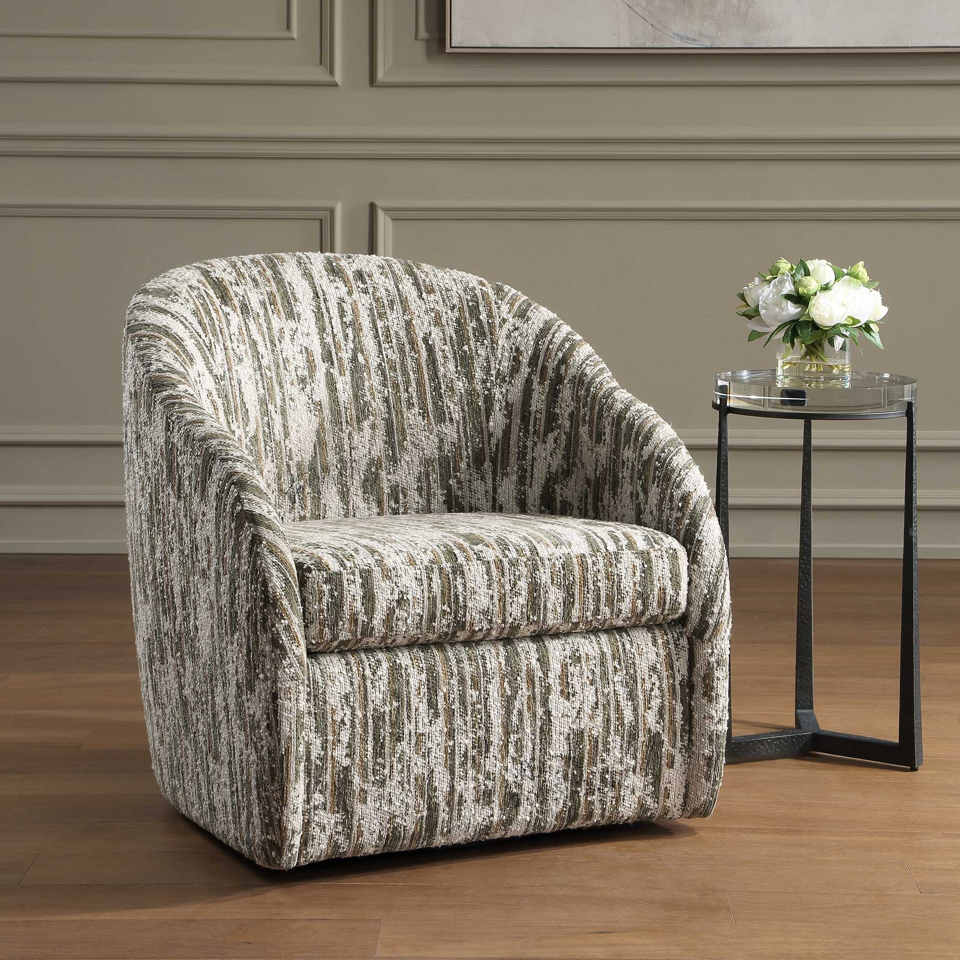 Uttermost Mari Boucle Swivel Chair