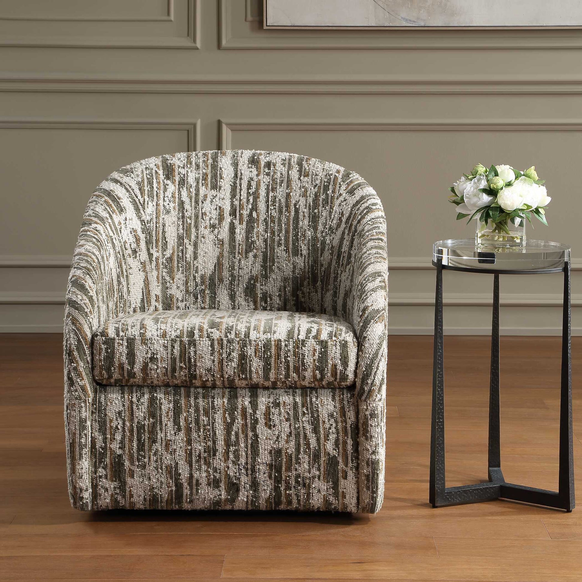Uttermost Mari Boucle Swivel Chair