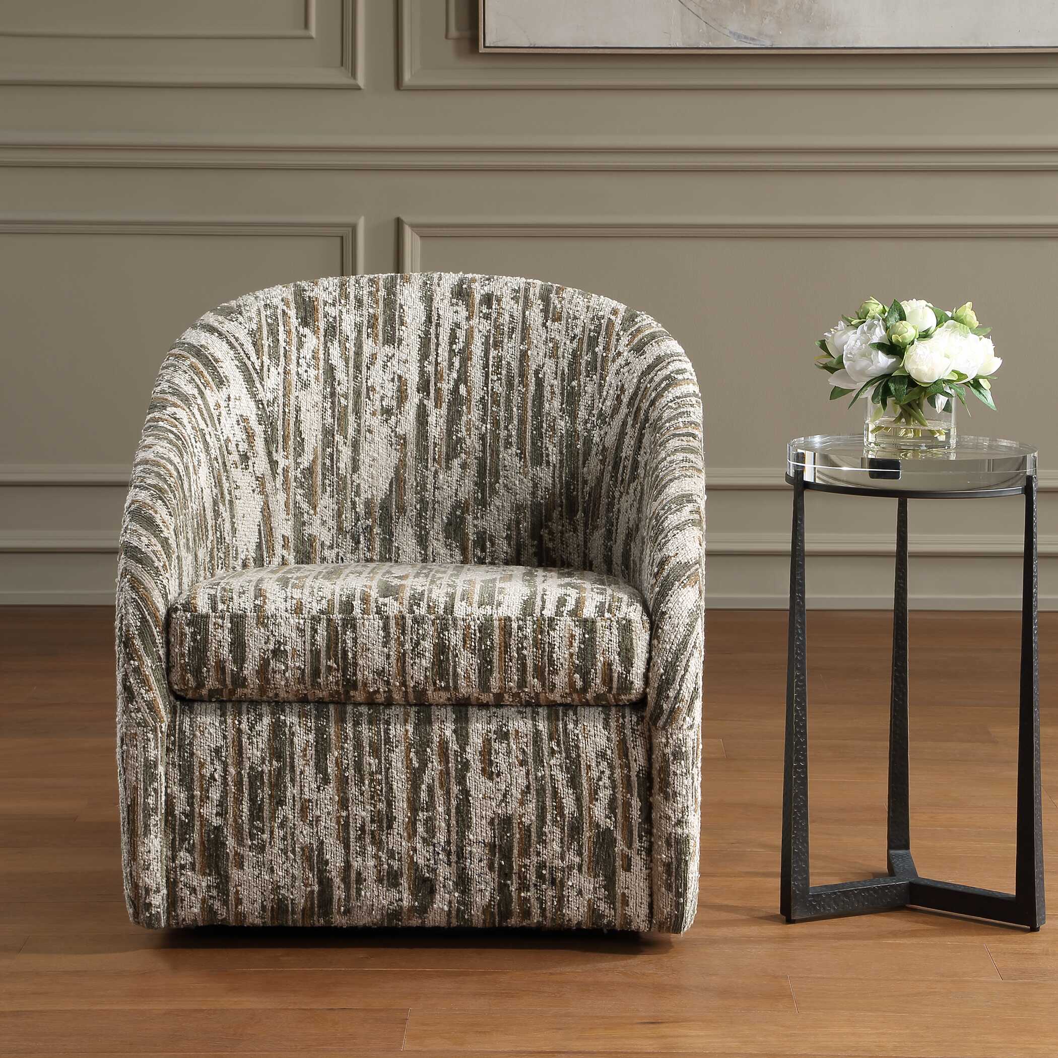 Uttermost Mari Boucle Swivel Chair