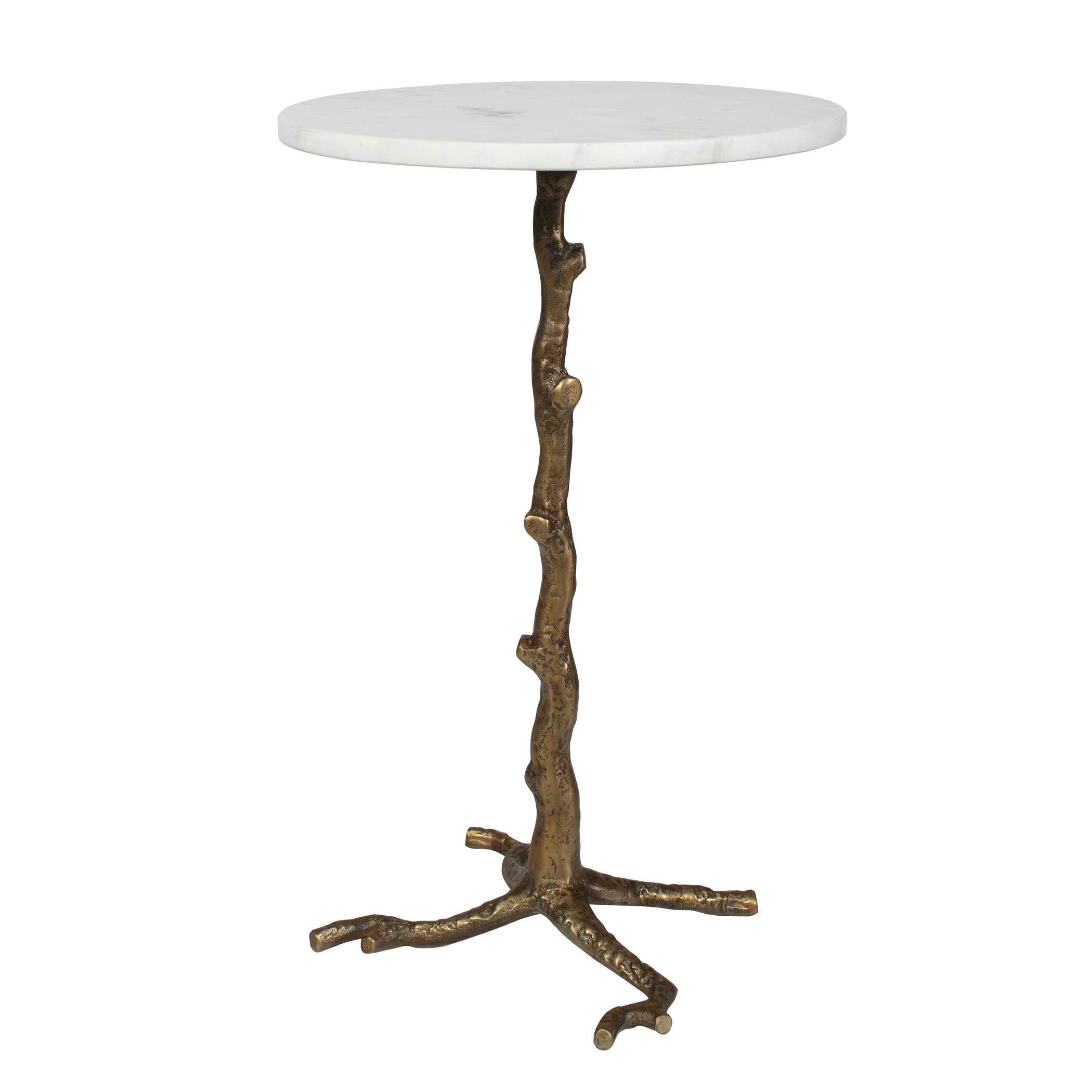 Uttermost Calais White Marble Accent Table