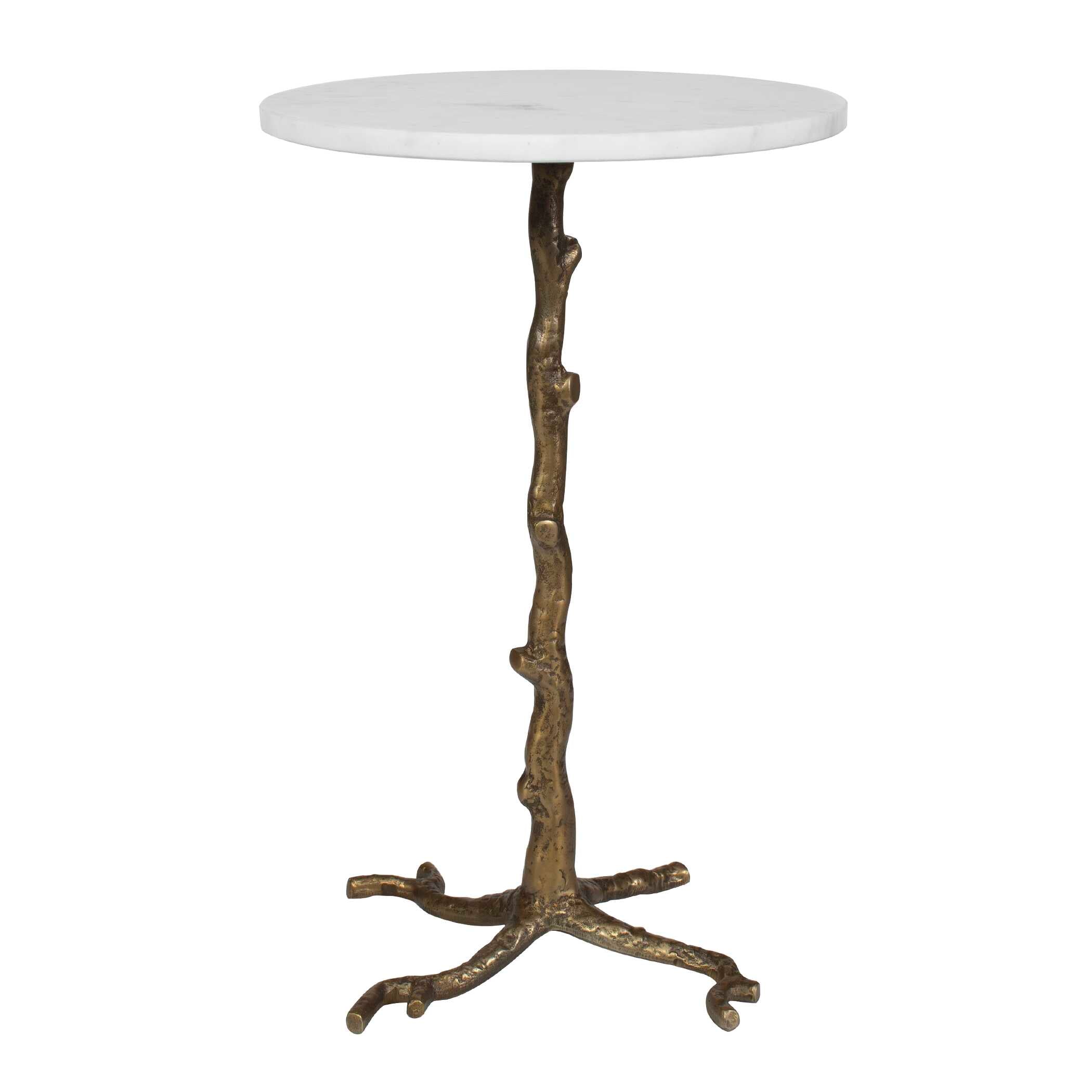 Uttermost Calais White Marble Accent Table