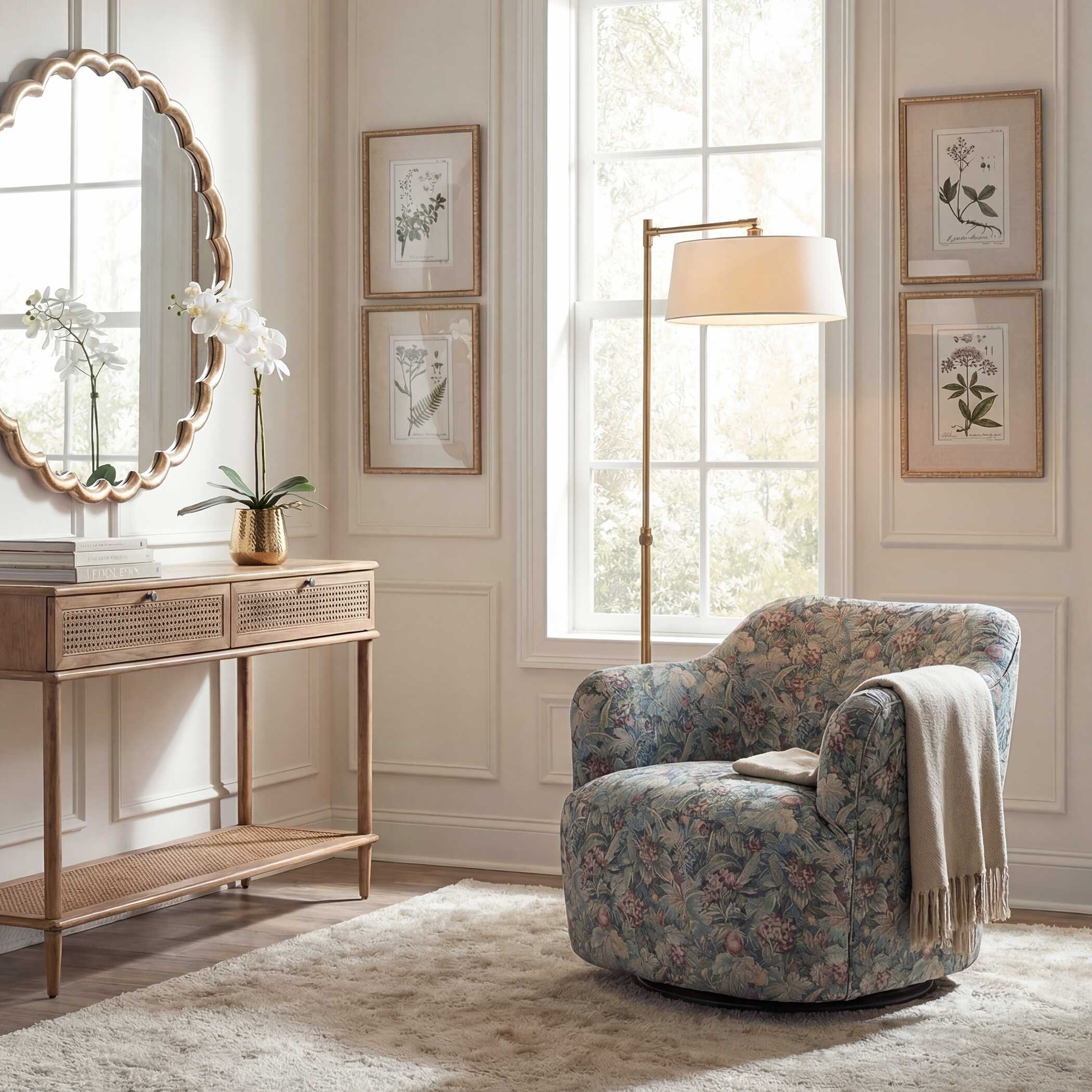 Uttermost Ansel Tapestry Swivel Chair