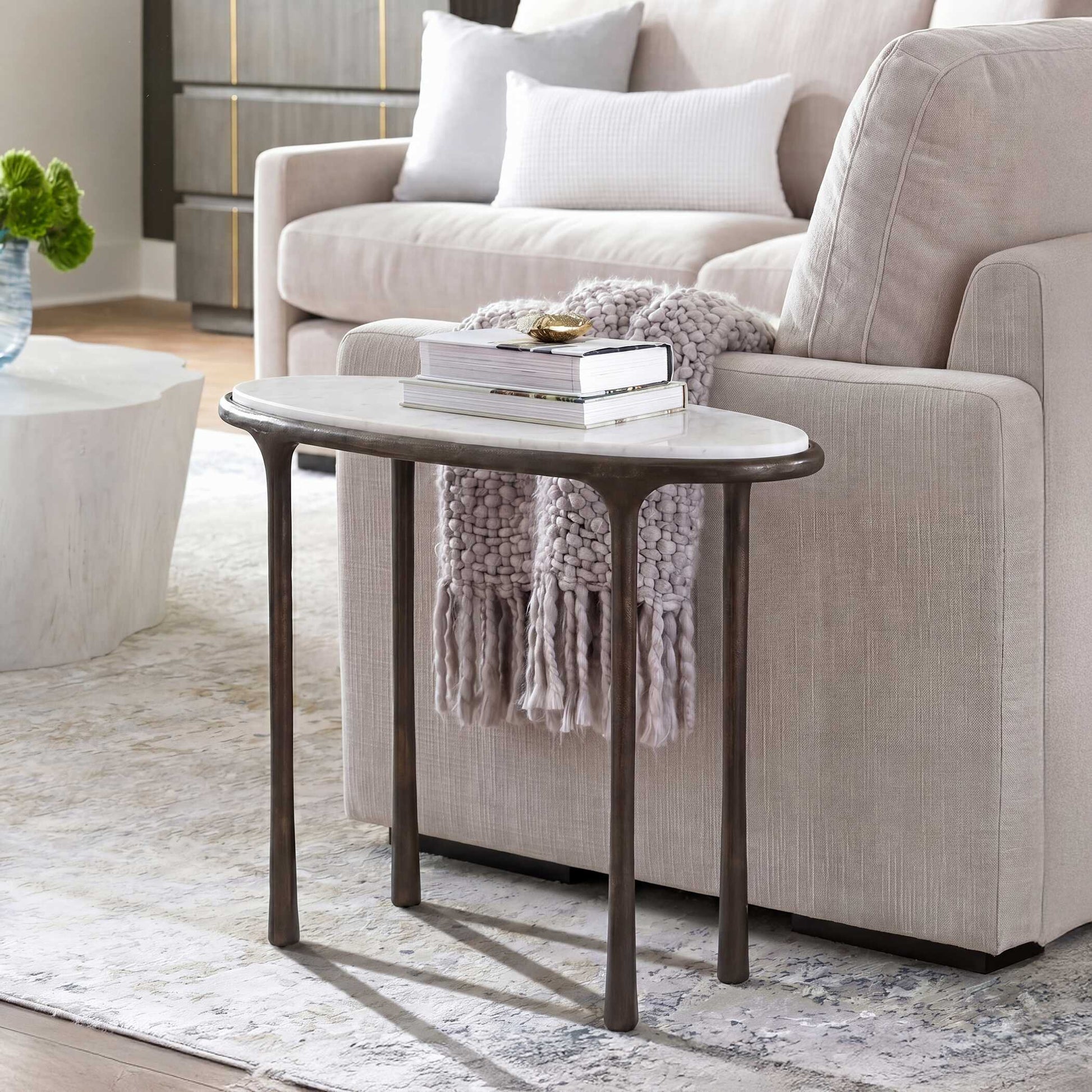 Uttermost Ata Dark Bronze Accent Table