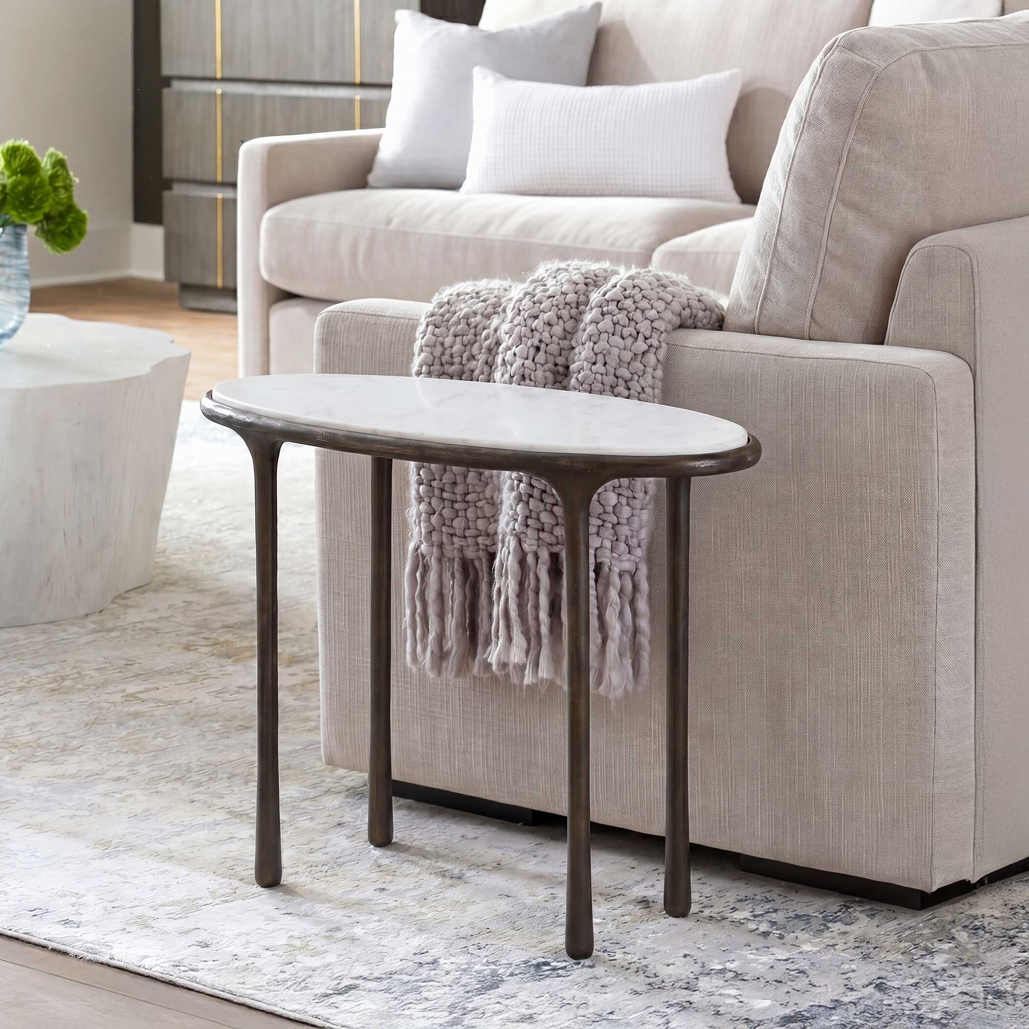 Uttermost Ata Dark Bronze Accent Table