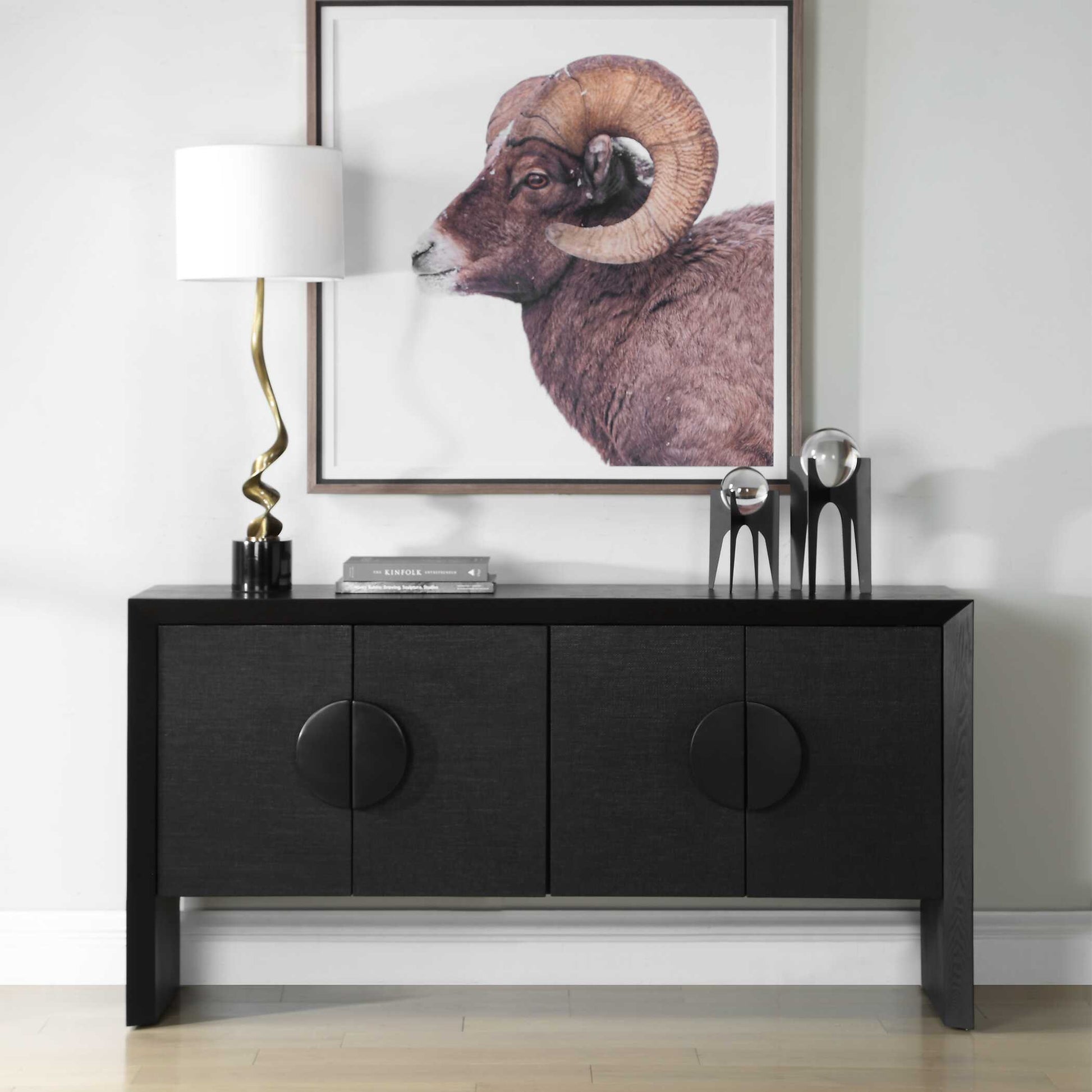 Uttermost Williams Black 4 Door Cabinet