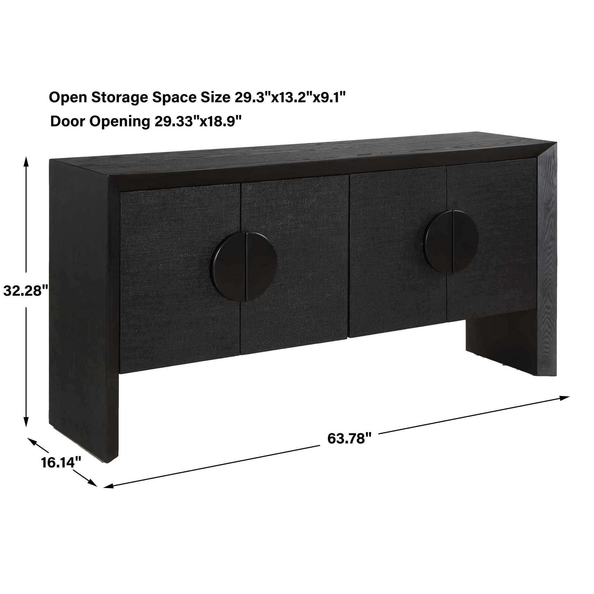 Uttermost Williams Black 4 Door Cabinet