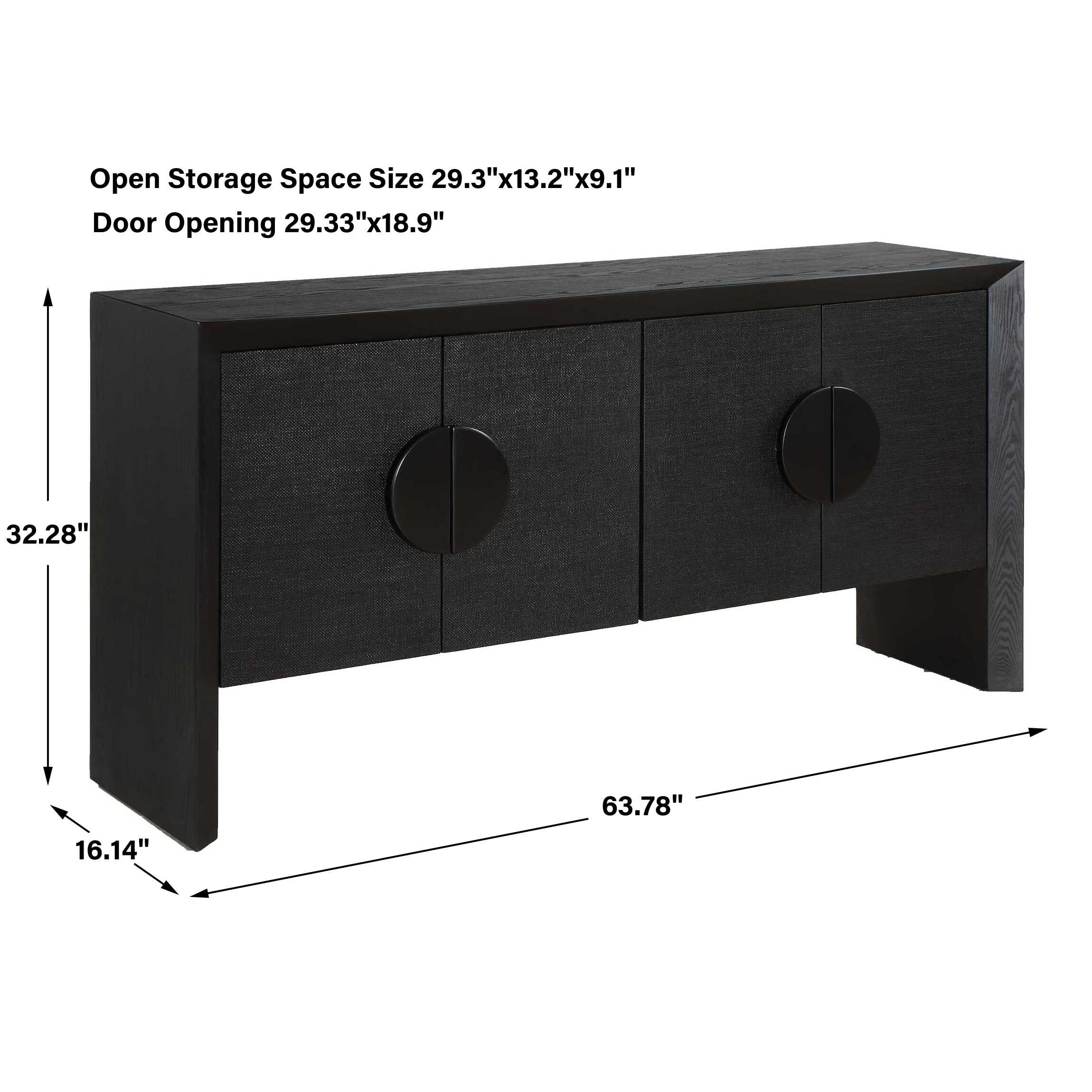 Uttermost Williams Black 4 Door Cabinet