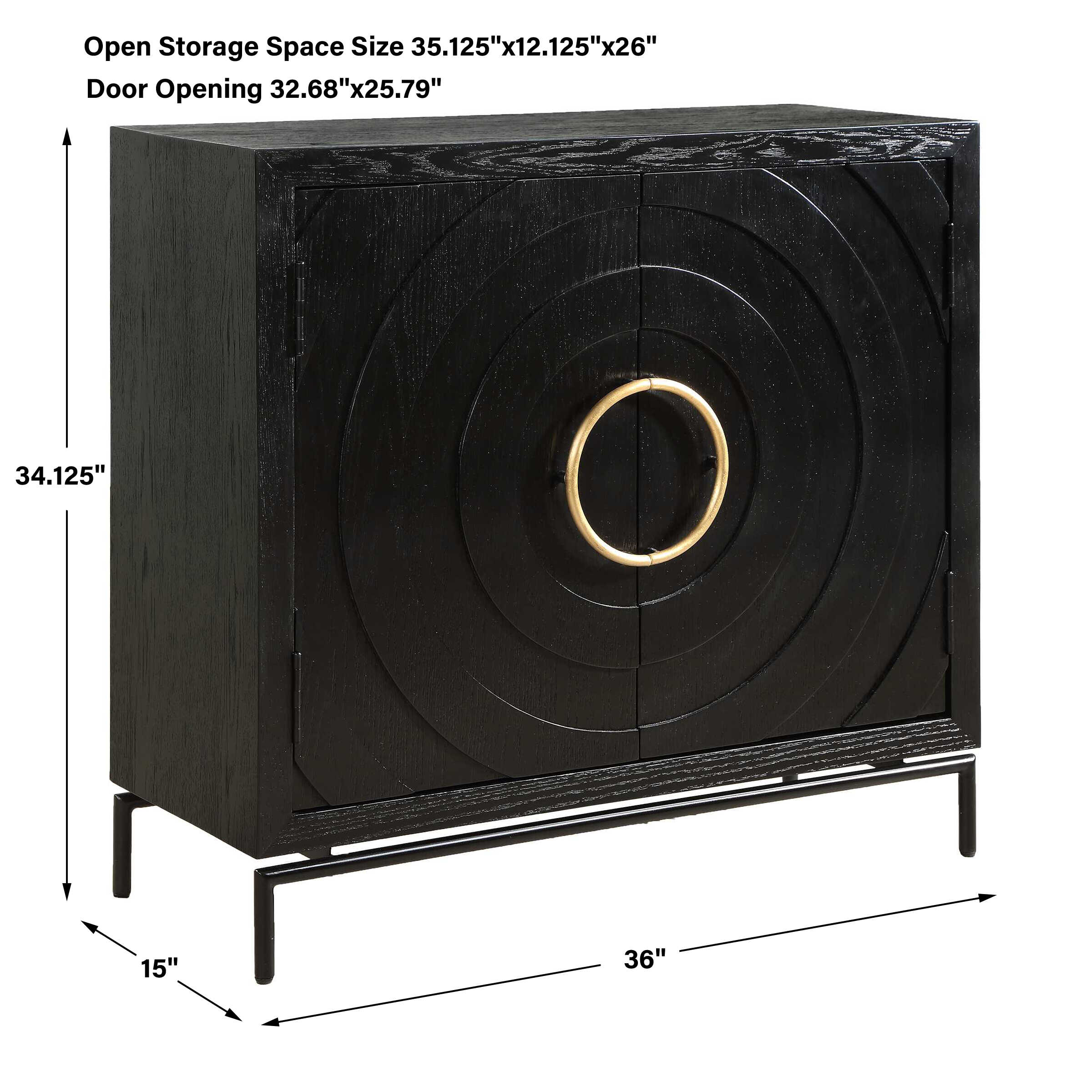 Uttermost Briseis Black 2 Door Cabinet