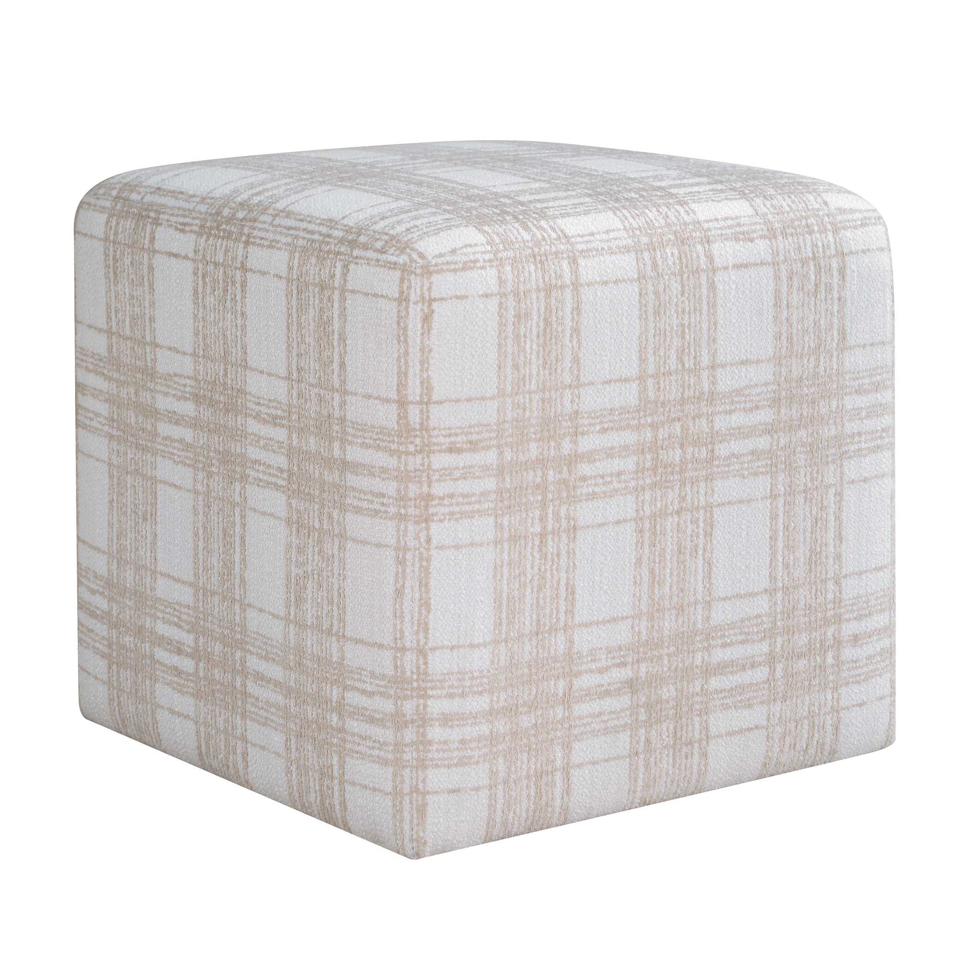 Uttermost Joie Porcelain Plaid Ottoman