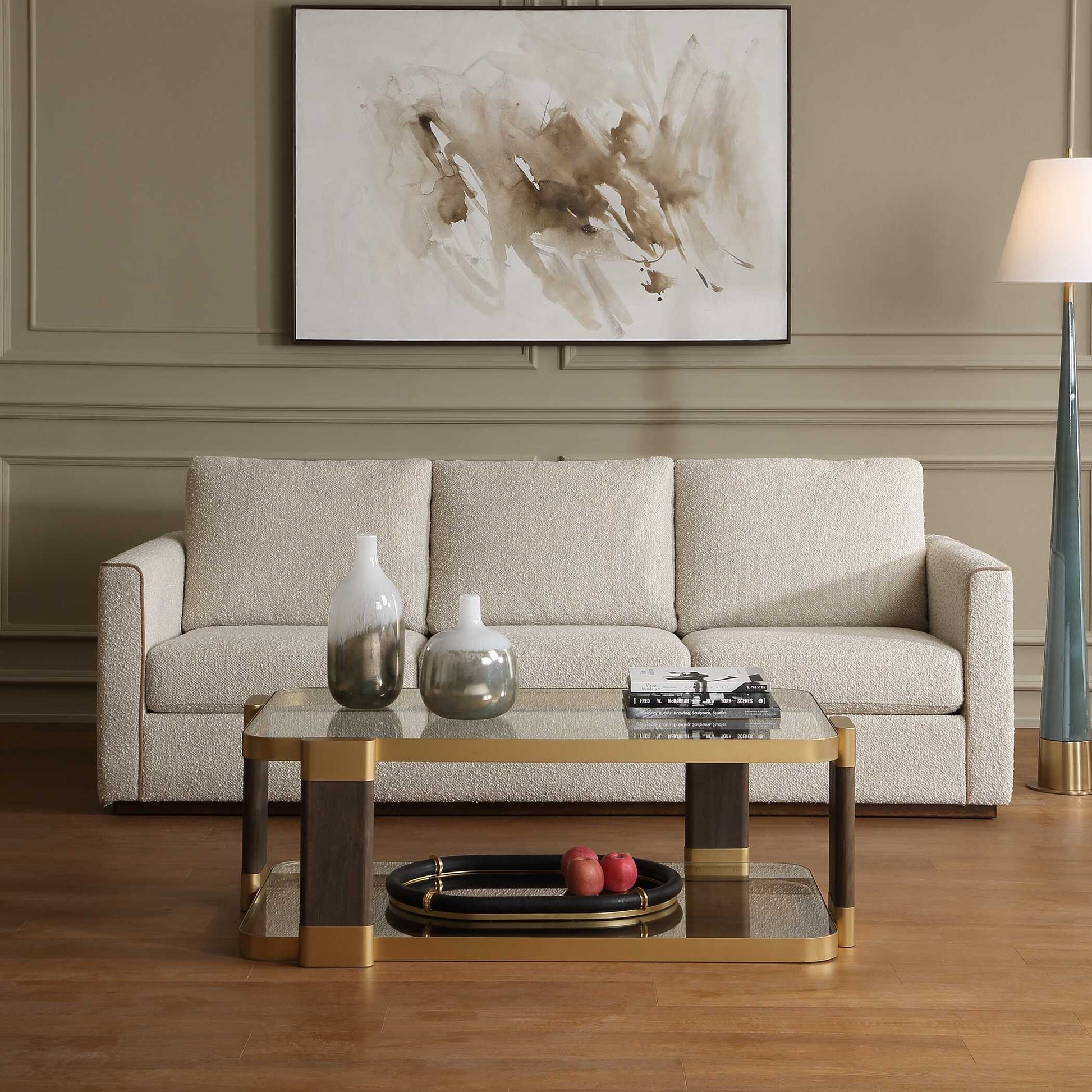 Uttermost Lorien Cream Boucle Sofa