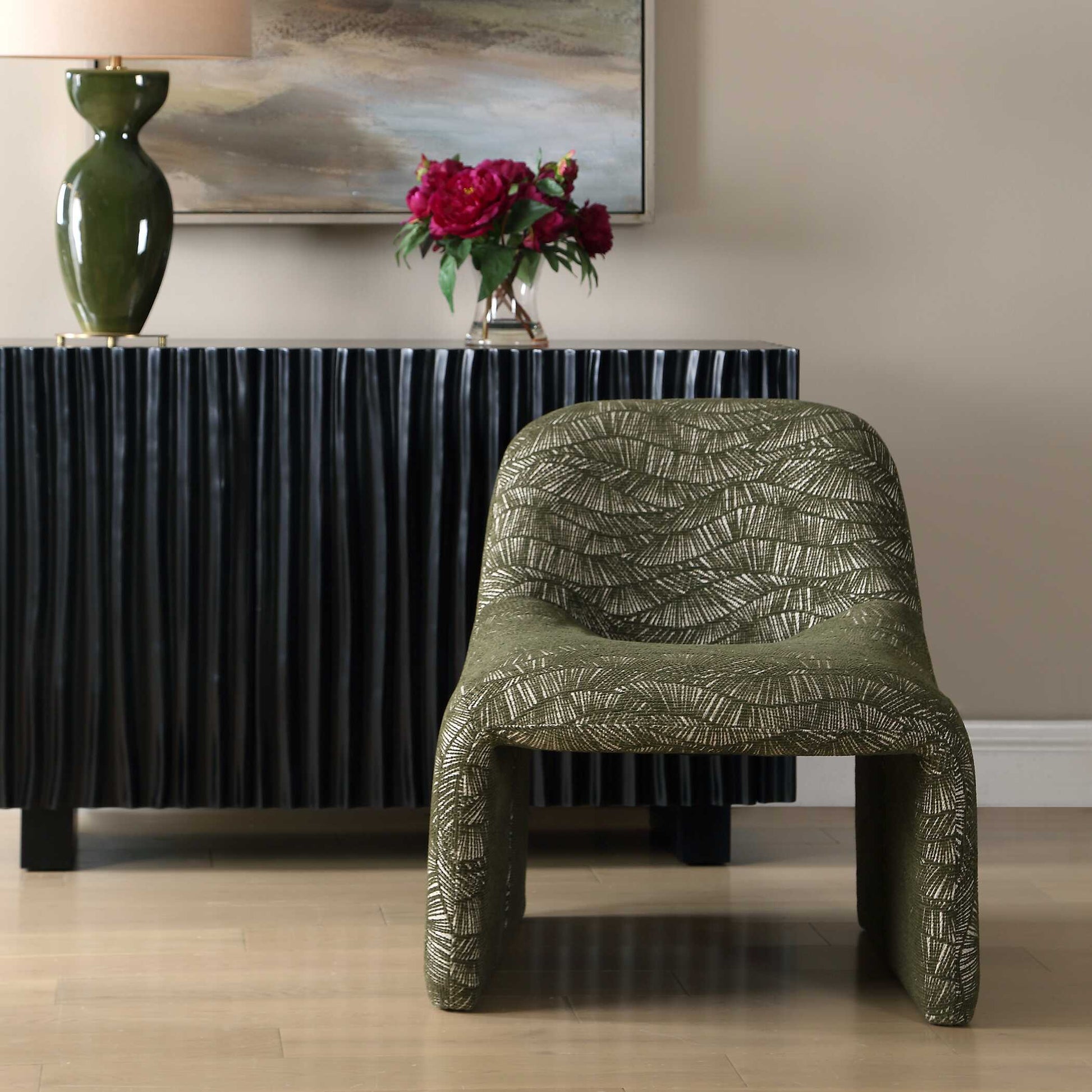 Uttermost Menlo Olive Green Accent Chair